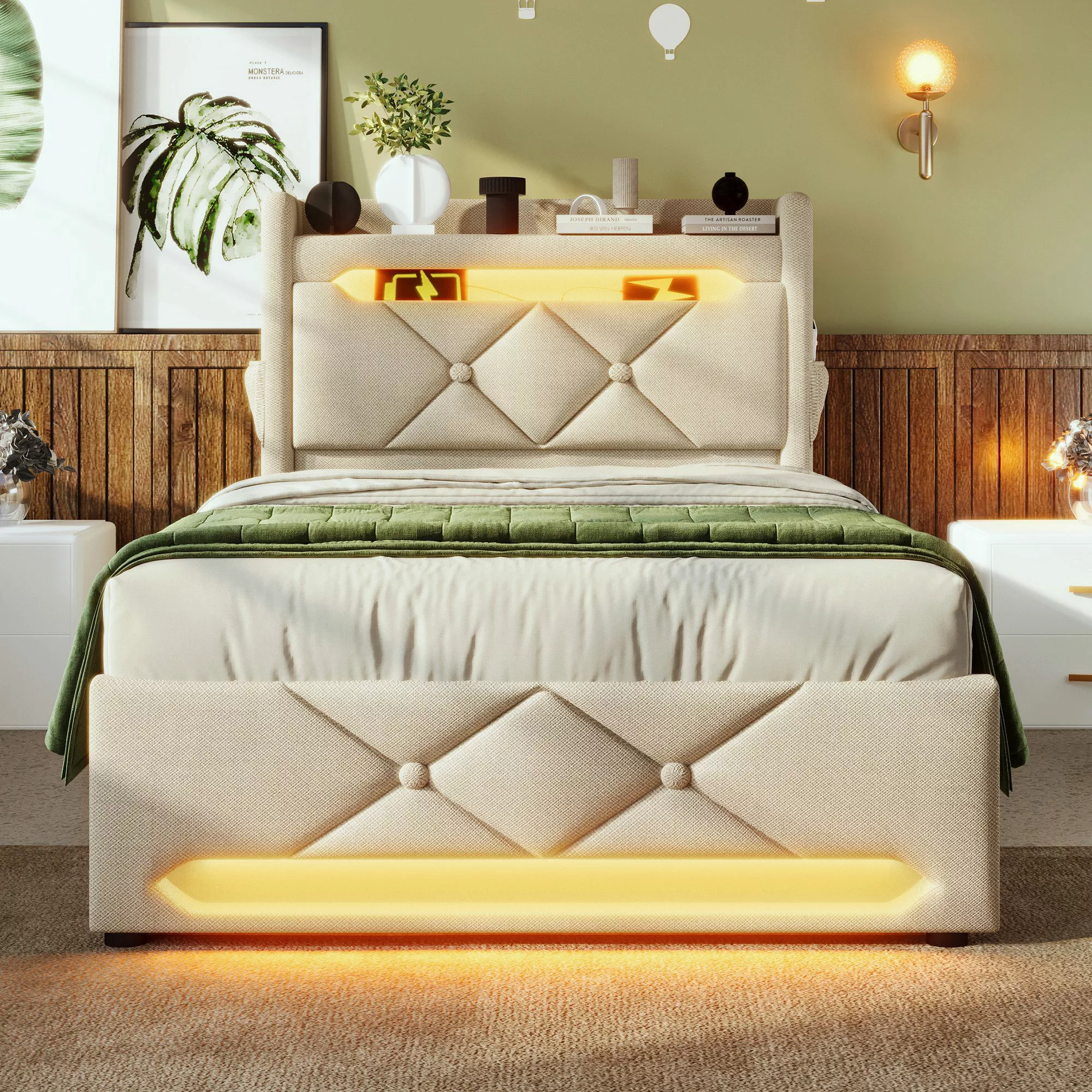 STILVORA Polsterbett 90×200 mit matratze,Stauraumbett Doppelbett günstig online kaufen