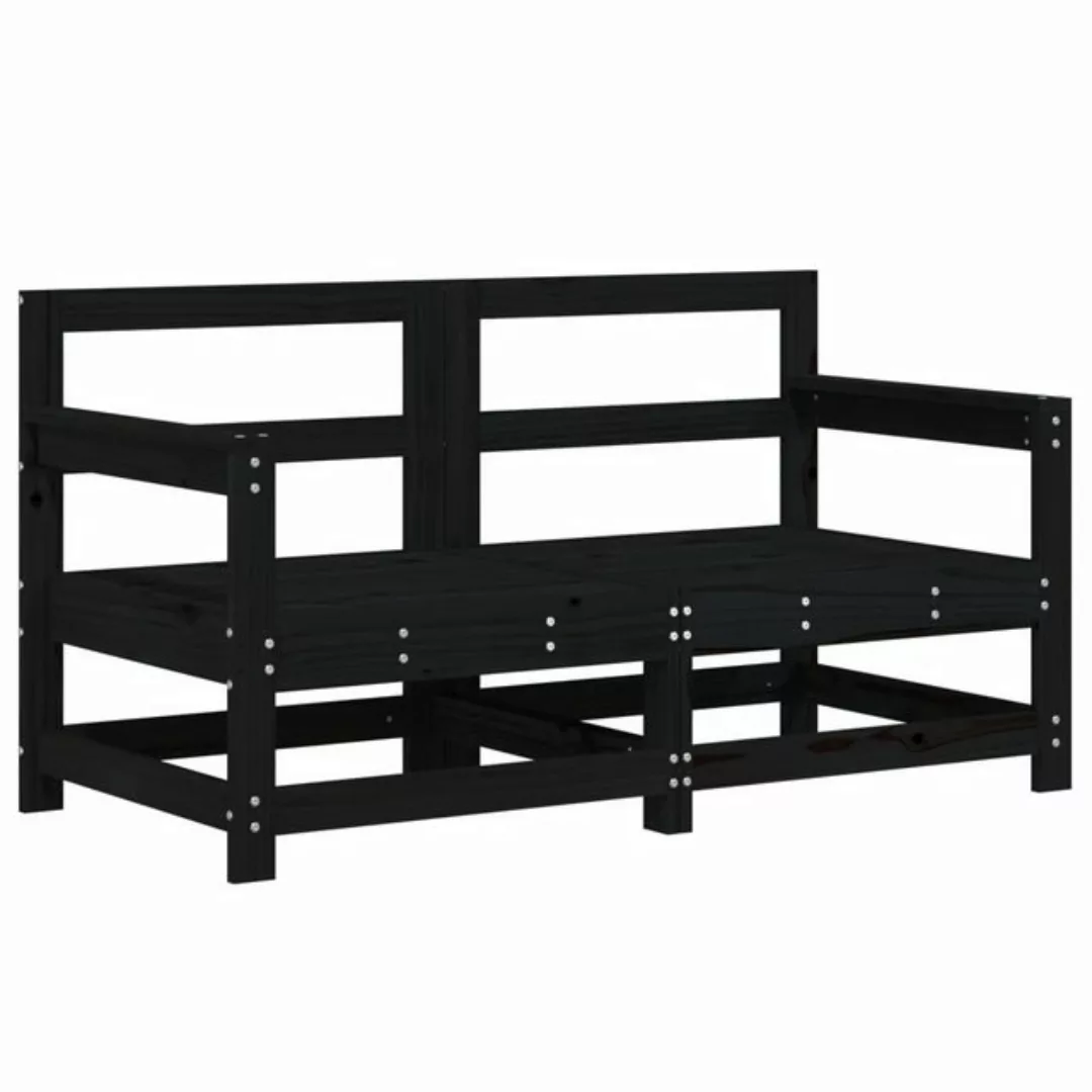 vidaXL Ecksofa Garten-Ecksofas 2 Stk. Schwarz Massivholz Kiefer günstig online kaufen