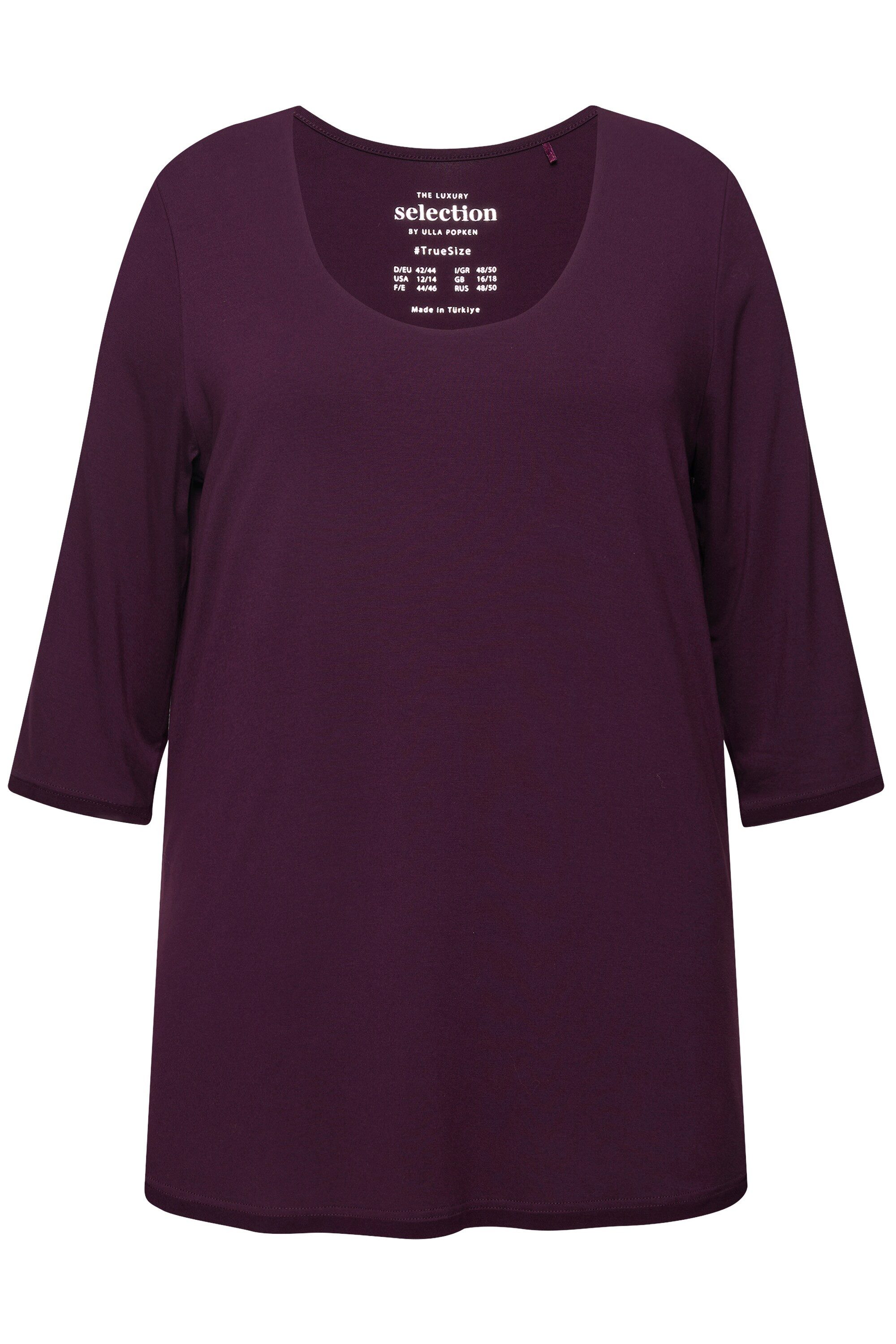 Ulla Popken T-Shirt Shirt tiefer Rundhalsausschnitt günstig online kaufen