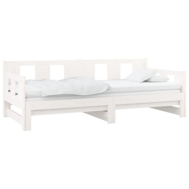 furnicato Bett Tagesbett Ausziehbar Weiß Massivholz Kiefer 2x(80x200) cm (1 günstig online kaufen