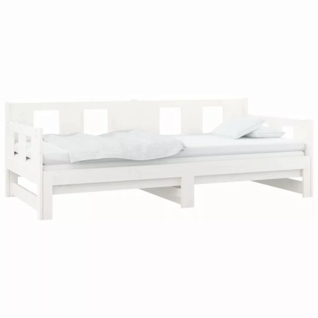 furnicato Bett Tagesbett Ausziehbar Weiß Massivholz Kiefer 2x(80x200) cm (1 günstig online kaufen