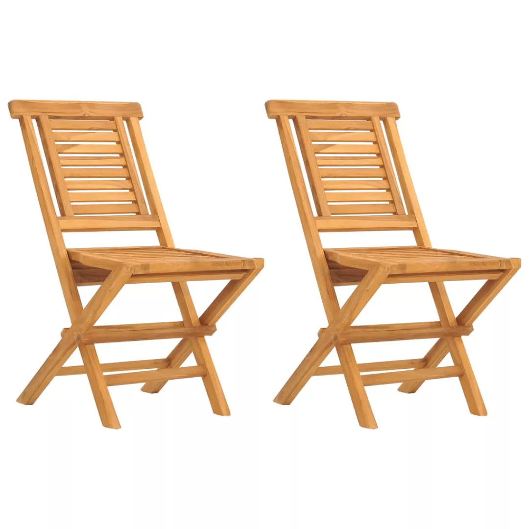 Vidaxl Gartenstühle 2 Stk. Klappbar 47x63x90 Cm Massivholz Teak günstig online kaufen