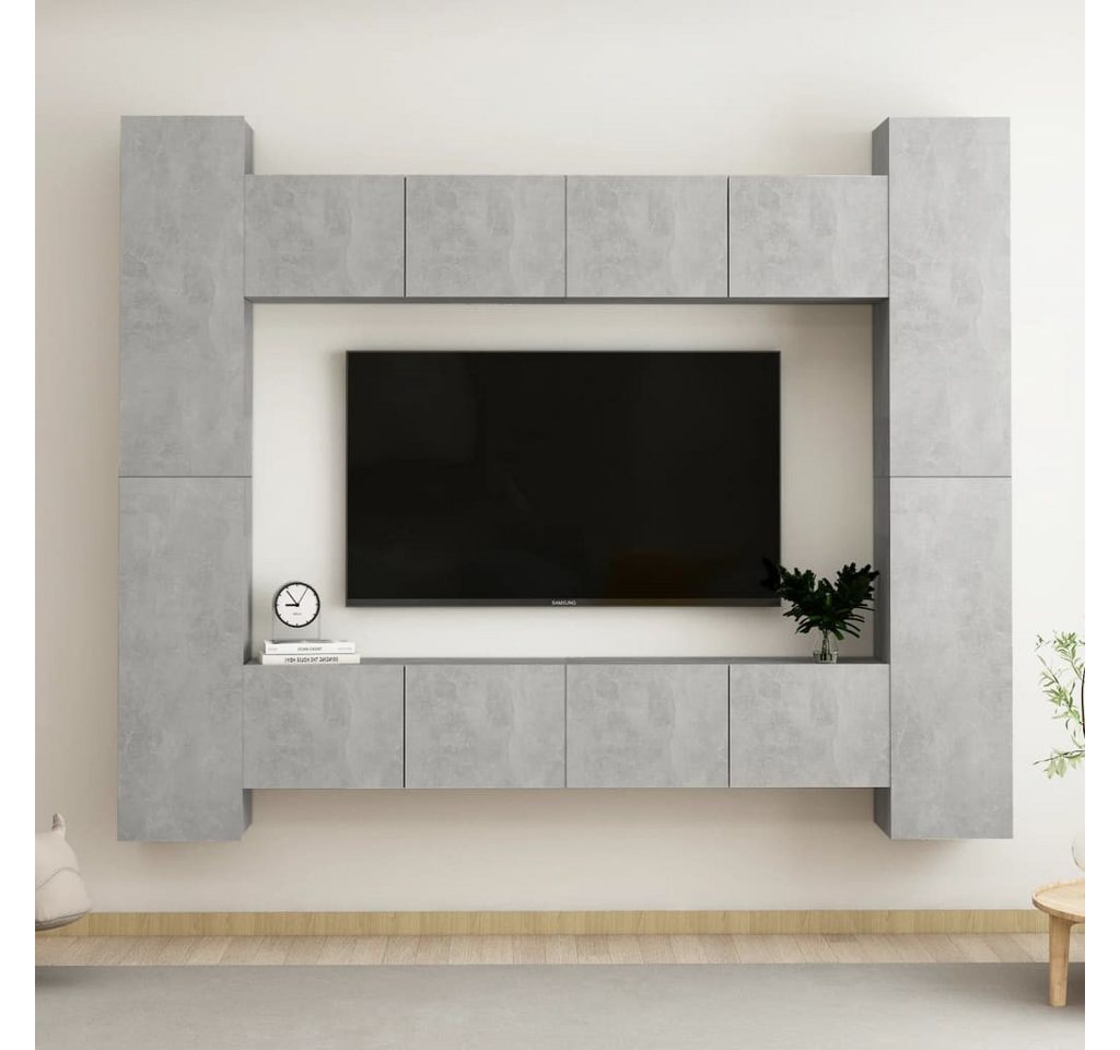 vidaXL TV-Schrank 8-tlg TV-Schrank-Set Betongrau Spanplatte günstig online kaufen