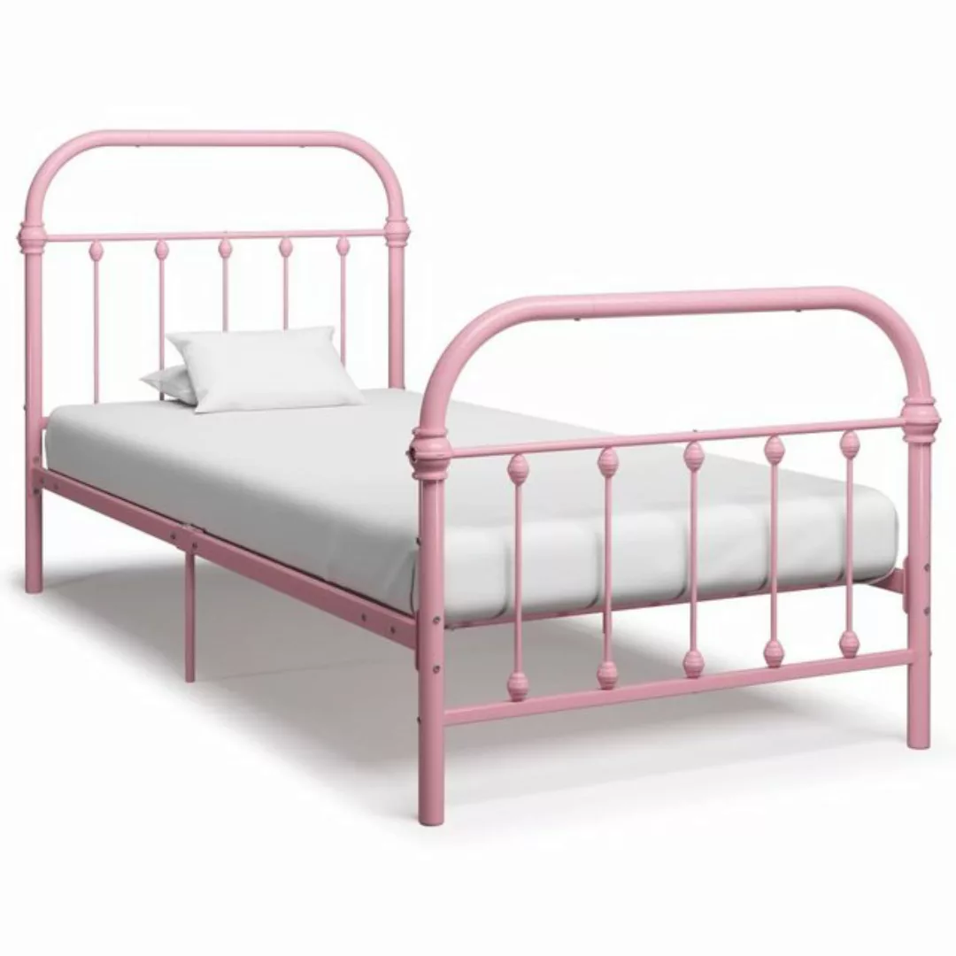 furnicato Bett Bettgestell Rosa Metall 100 × 200 cm günstig online kaufen