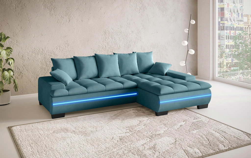 Mr. Couch Ecksofa "Haiti II, L-Form", RGB-LED Beleuchtung, wahlweise mit Ka günstig online kaufen