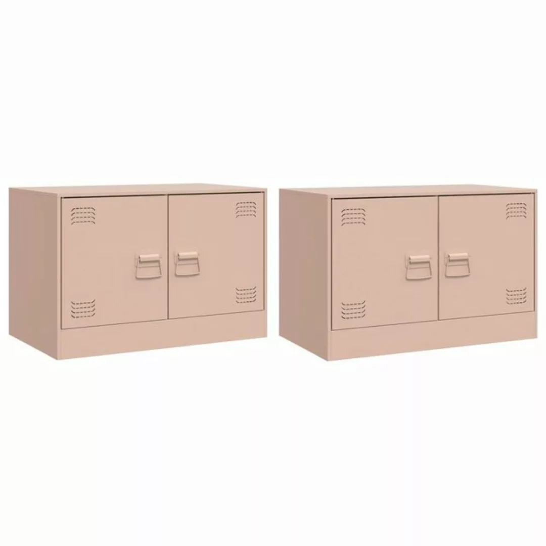 vidaXL TV-Schrank TV-Schränke 2 Stk. Rosa 67x39x44 cm Stahl günstig online kaufen