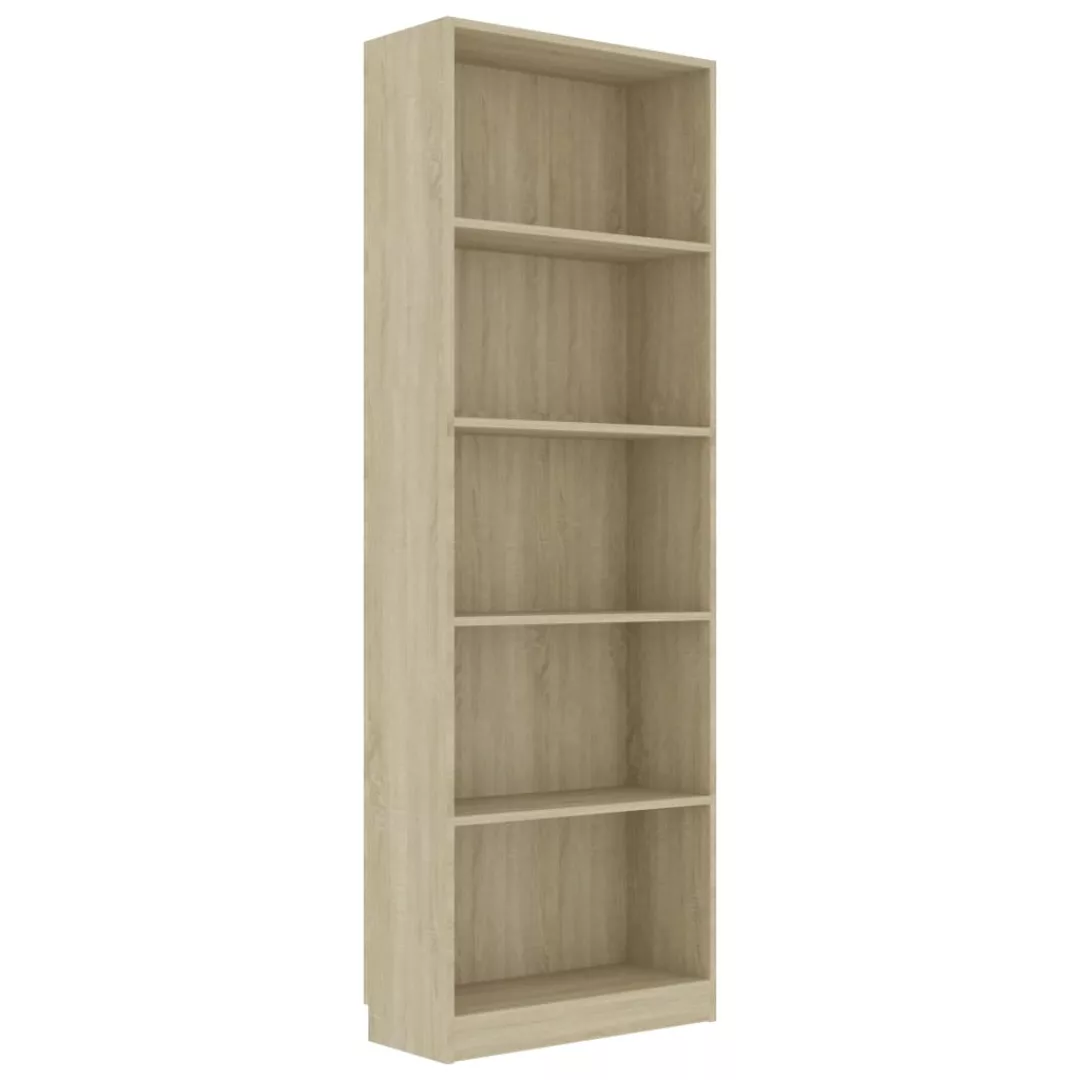 Bücherregal 5 Fächer Sonoma-eiche 60ã24ã175 Cm Spanplatte günstig online kaufen