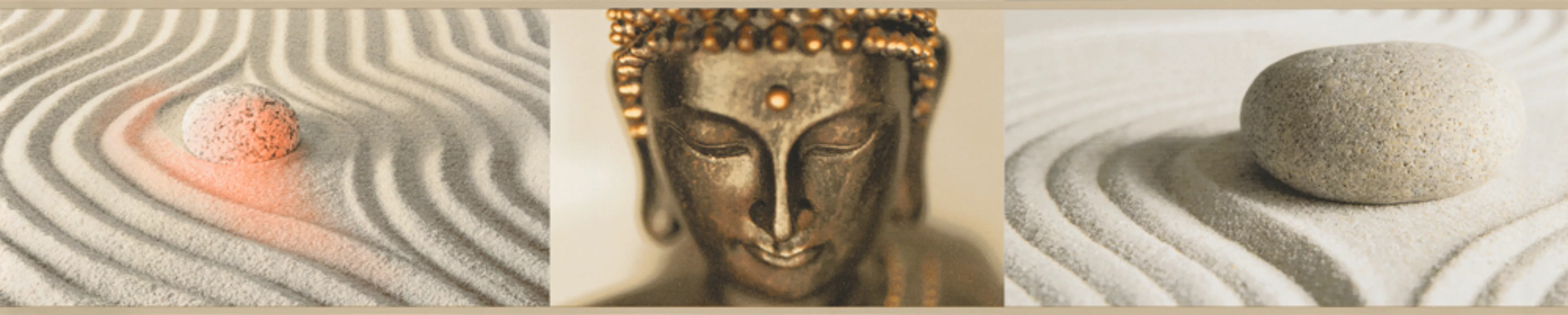 Bricoflor Wellness Tapeten Bordüre Buddha Tapetenbordüre mit Steinen in San günstig online kaufen