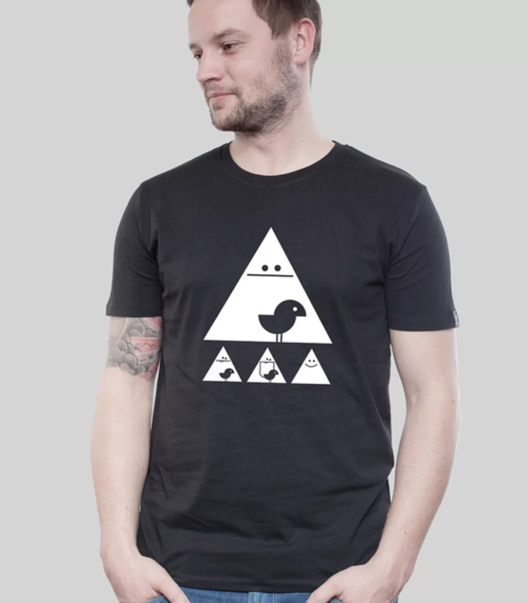 Shirt Men Black "Achtung Birdy!" White günstig online kaufen