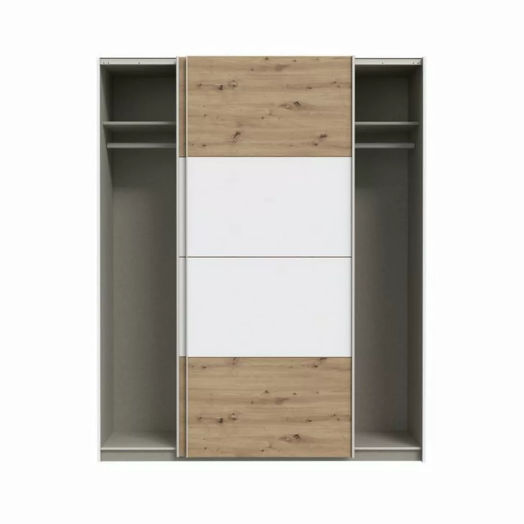 FORTE Schiebetürenschrank in Weiss / Artisan Eiche - 170,3x210,5x61,2cm B/H günstig online kaufen