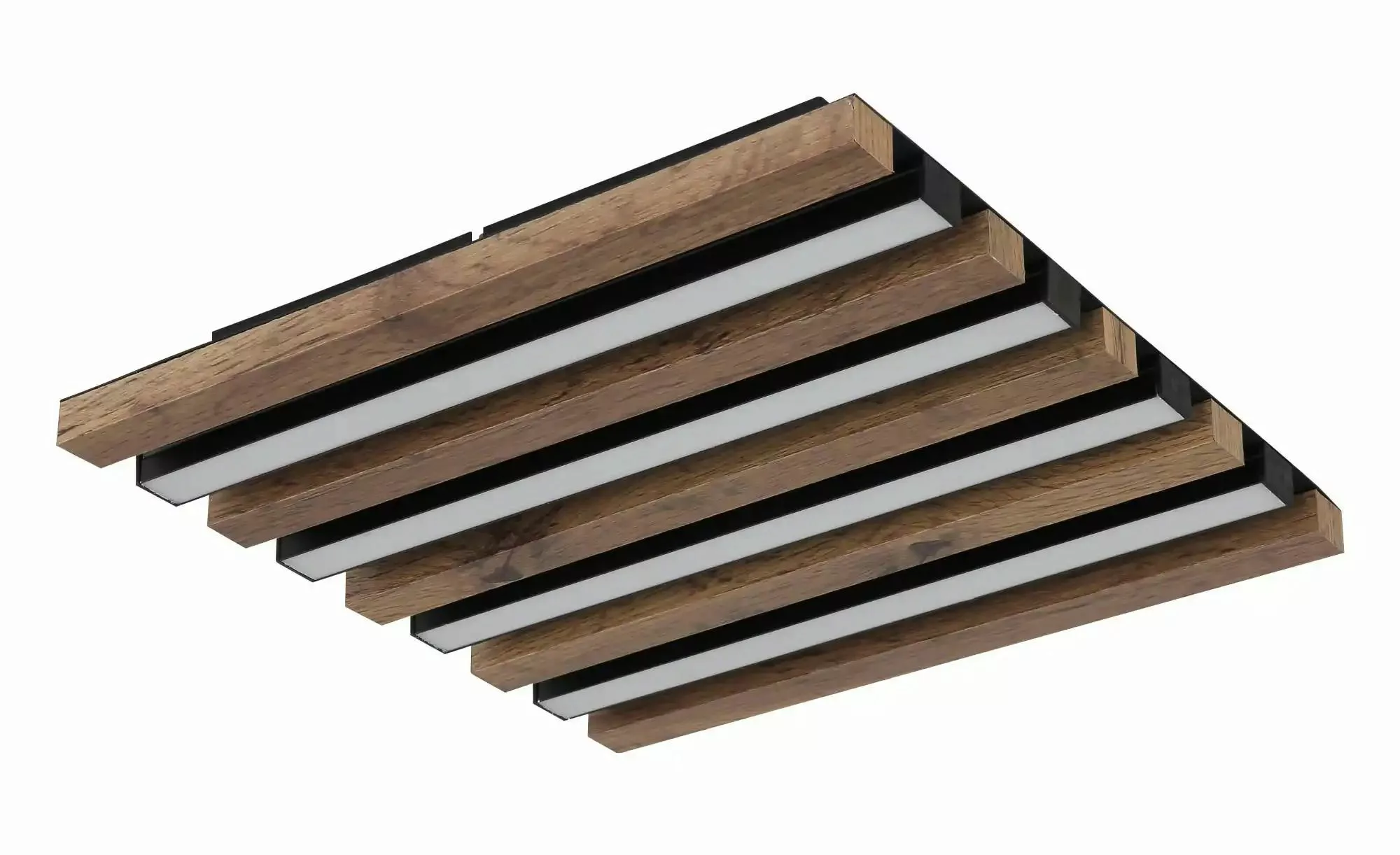 LED-Deckenlampe Hayden, Länge 30 cm, schwarz/holz dunkel günstig online kaufen