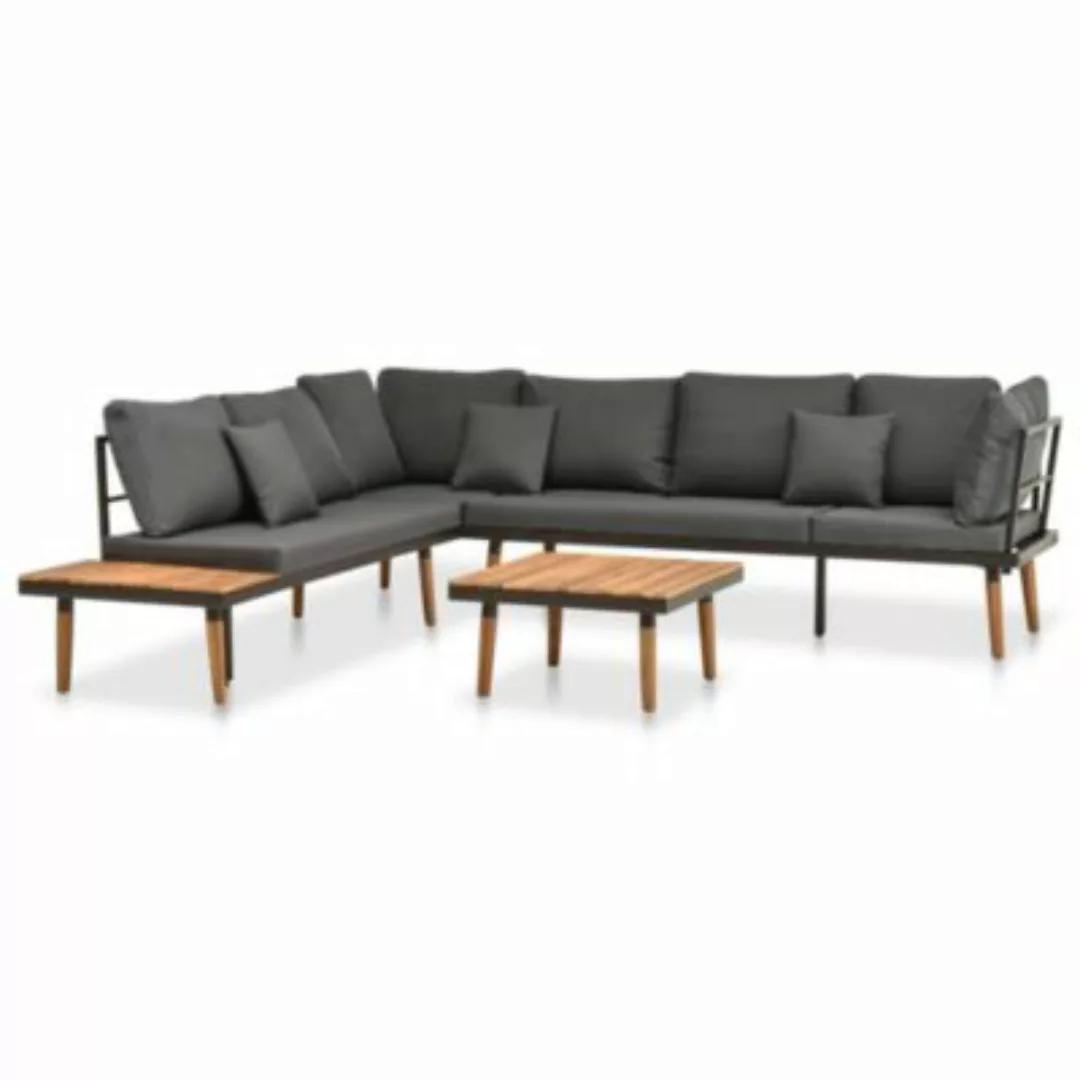 vidaXL 4-tlg. Garten-Lounge-Set mit Auflagen Massivholz Akazie Garten-Sofag günstig online kaufen