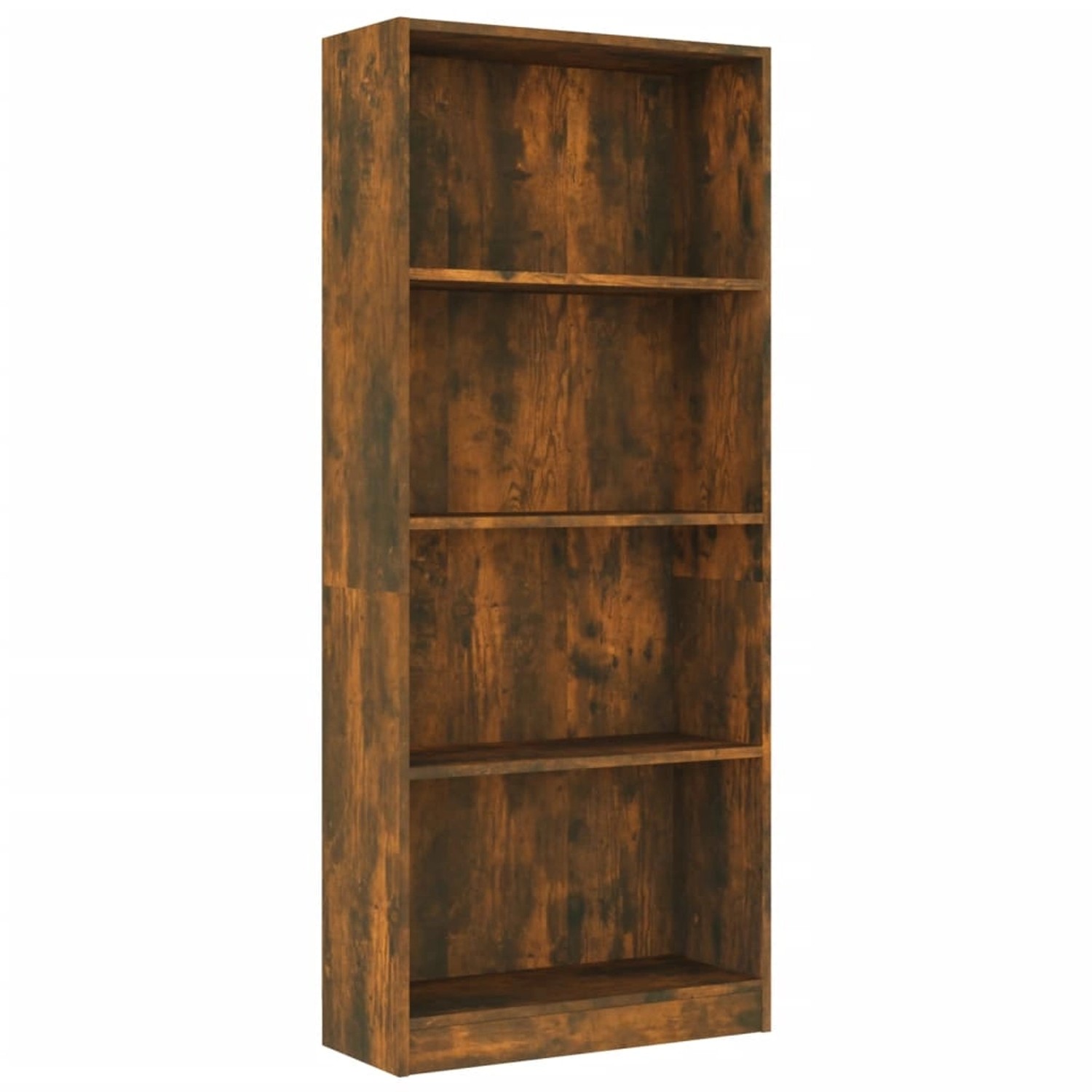 vidaXL Bücherregal 4 Fächer Räuchereiche 60x24x142 cm Holzwerkstoff günstig online kaufen