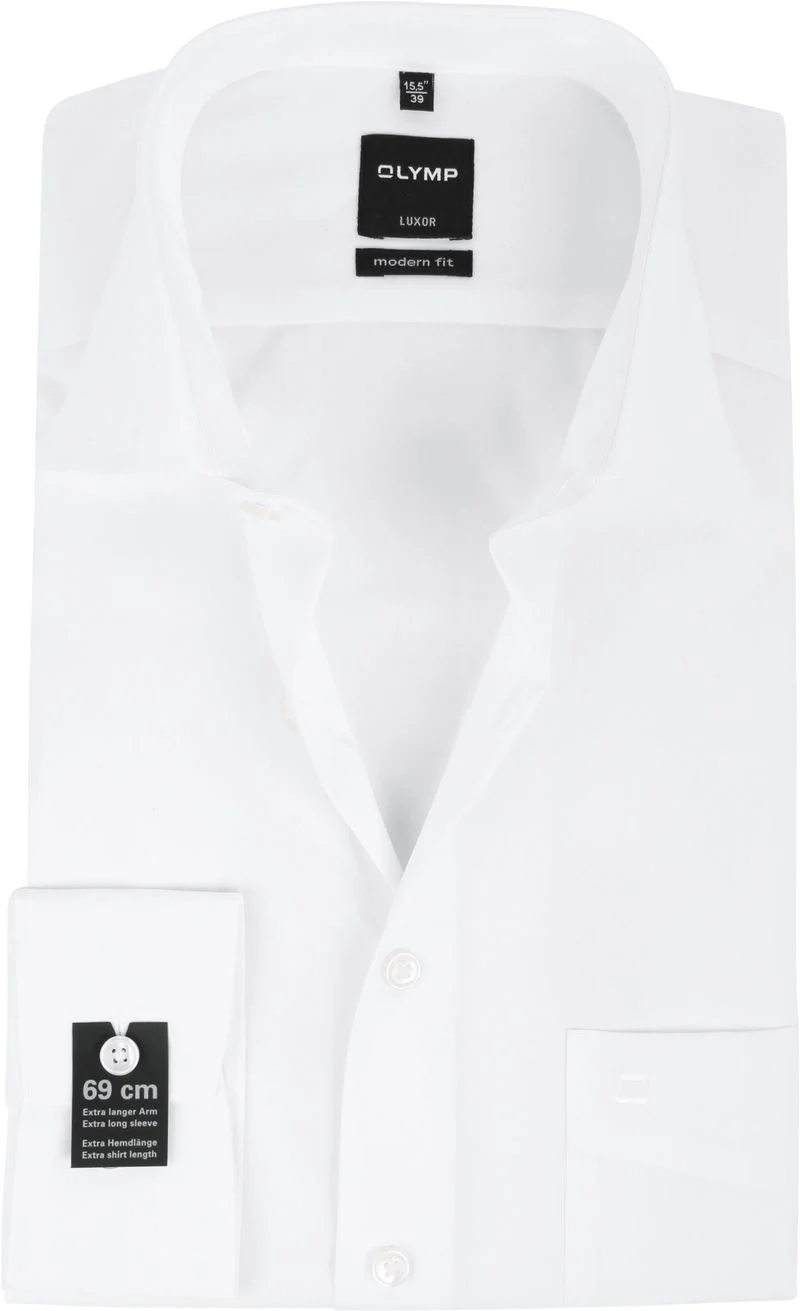 OLYMP Luxor Hemd Extra Lange Ärmel Modern Fit Weiß - Größe 46 günstig online kaufen