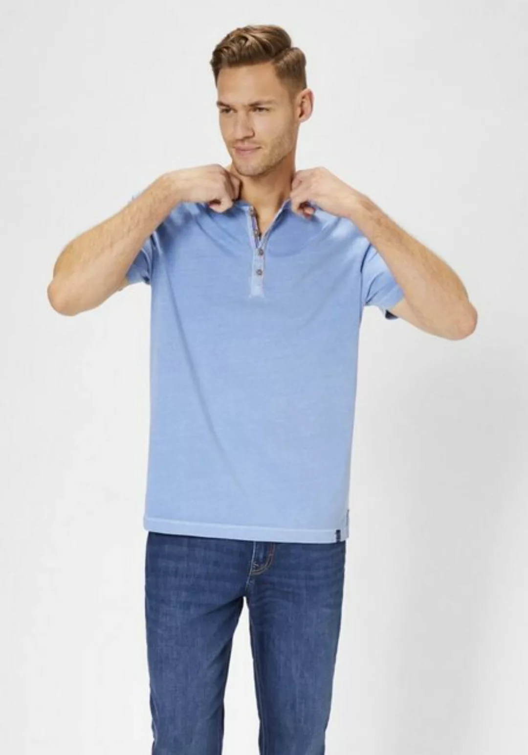 Paddock's Kurzarmshirt Henley Shirt aus Baumwolle günstig online kaufen
