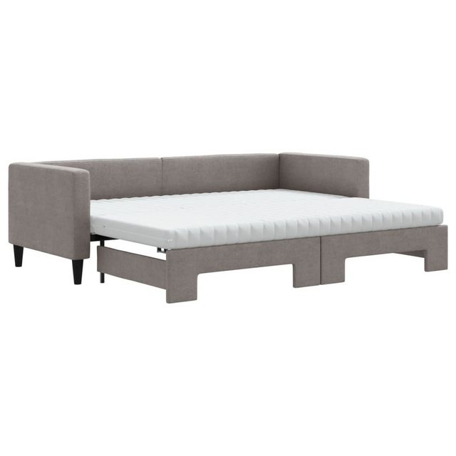 vidaXL Gästebett Gästebett Tagesbett Ausziehbar mit Matratzen Taupe 80x200 günstig online kaufen