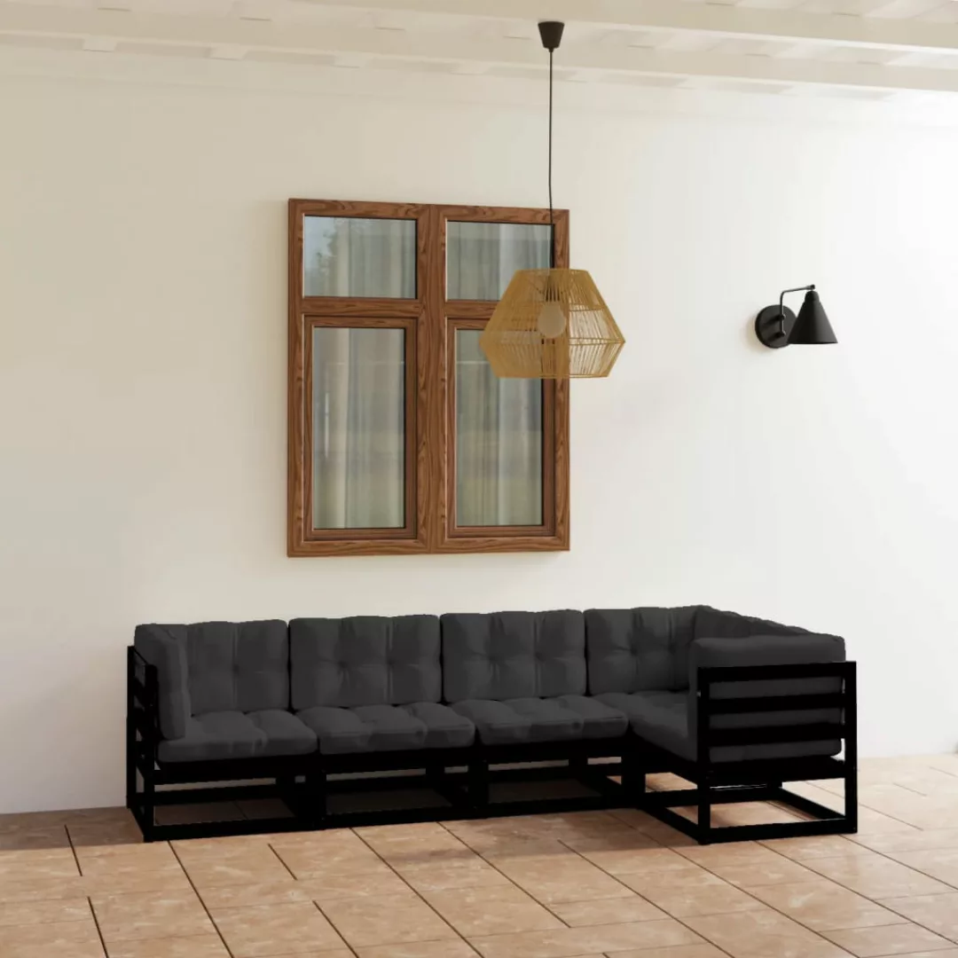 5-tlg. Garten-lounge-set Mit Kissen Massivholz Kiefer günstig online kaufen