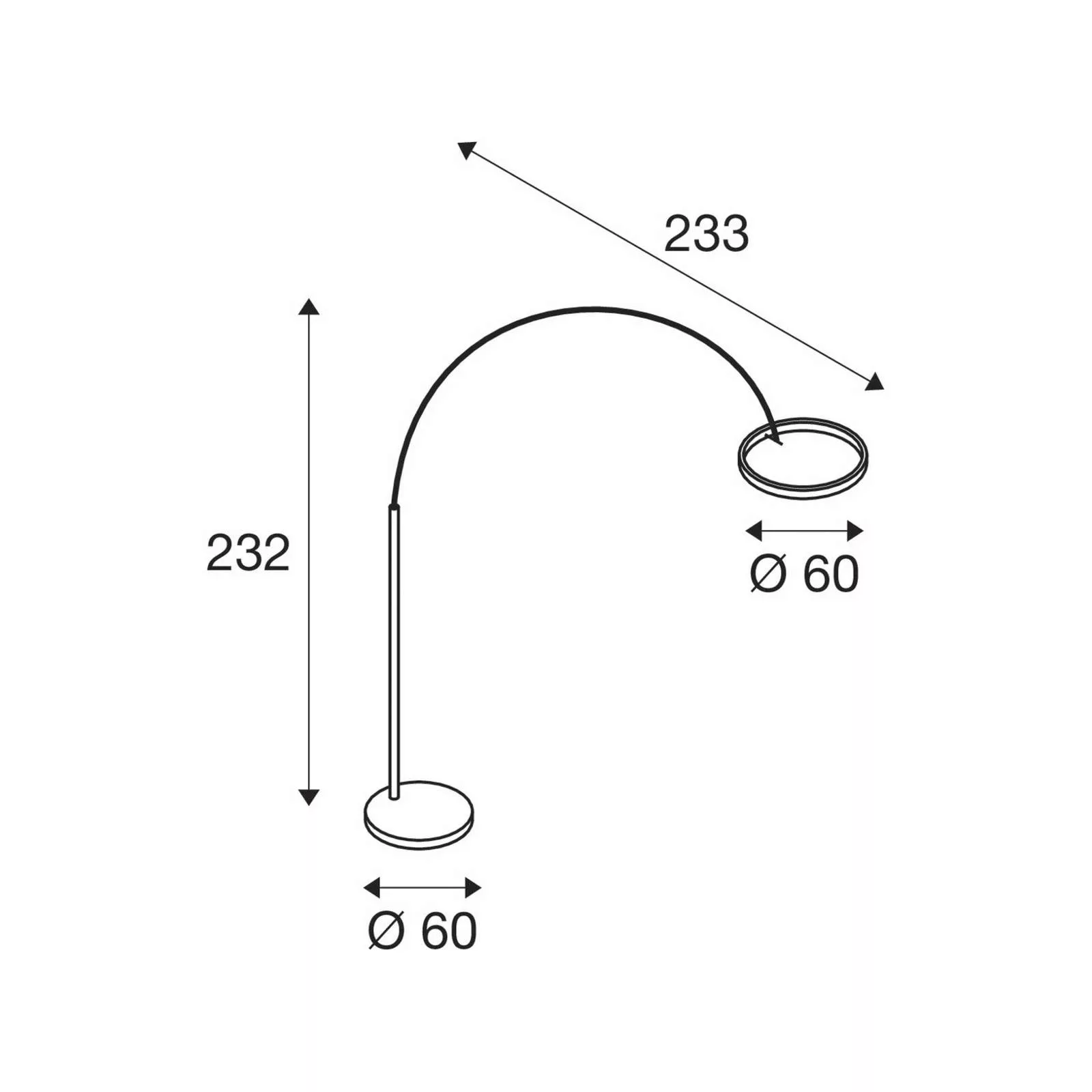 SLV LED-Stehlampe One Bow FL,  weiß, Stahl, Höhe 232 cm, CCT günstig online kaufen