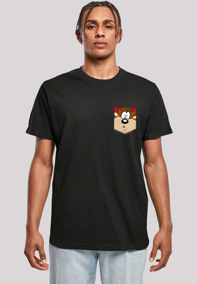 F4NT4STIC T-Shirt Looney Tunes Tasmanian Devil Face Faux Pocket Print günstig online kaufen