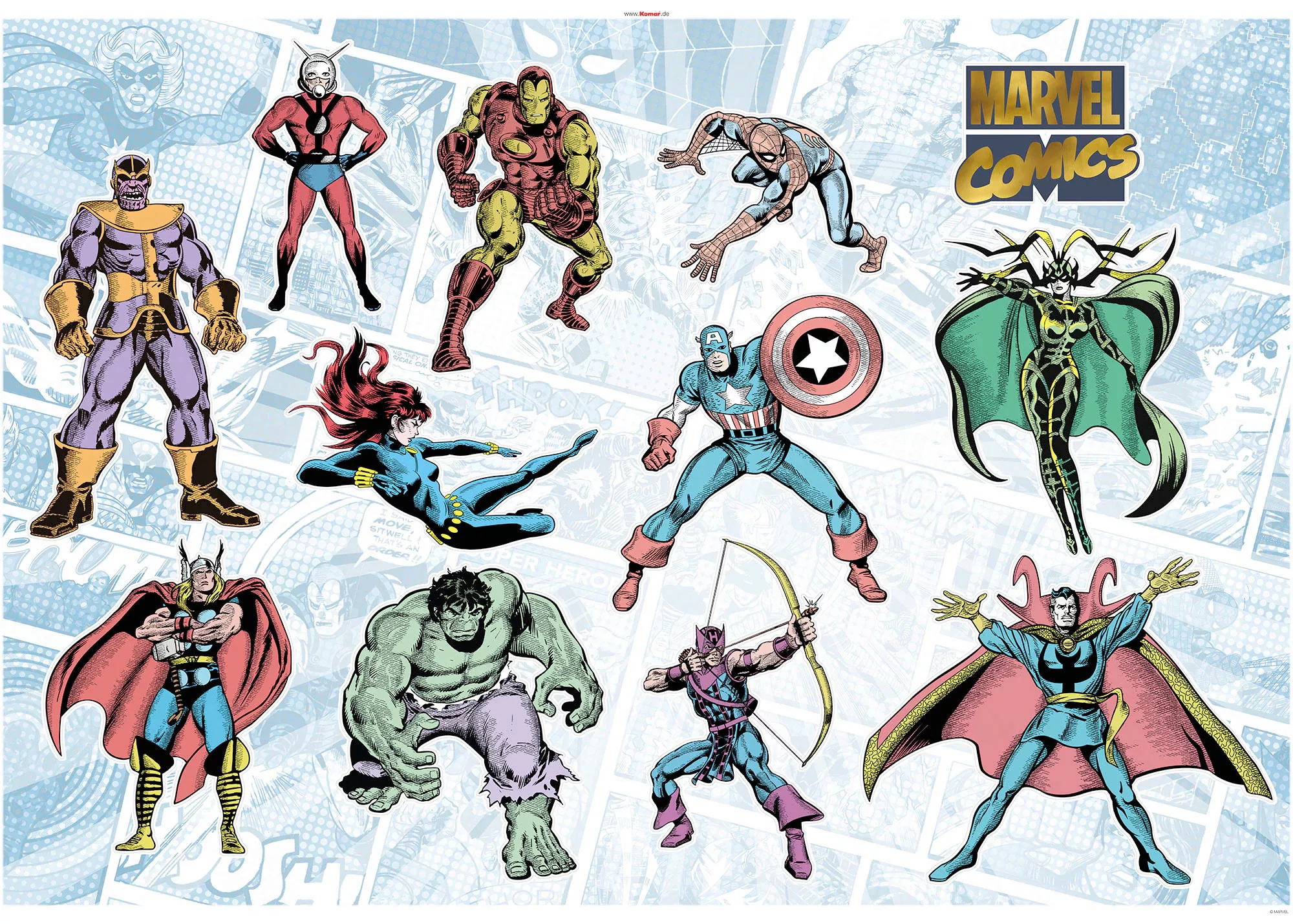 KOMAR Wandtattoo - Marvel Comics Collection  - Größe 100 x 70 cm mehrfarbig günstig online kaufen