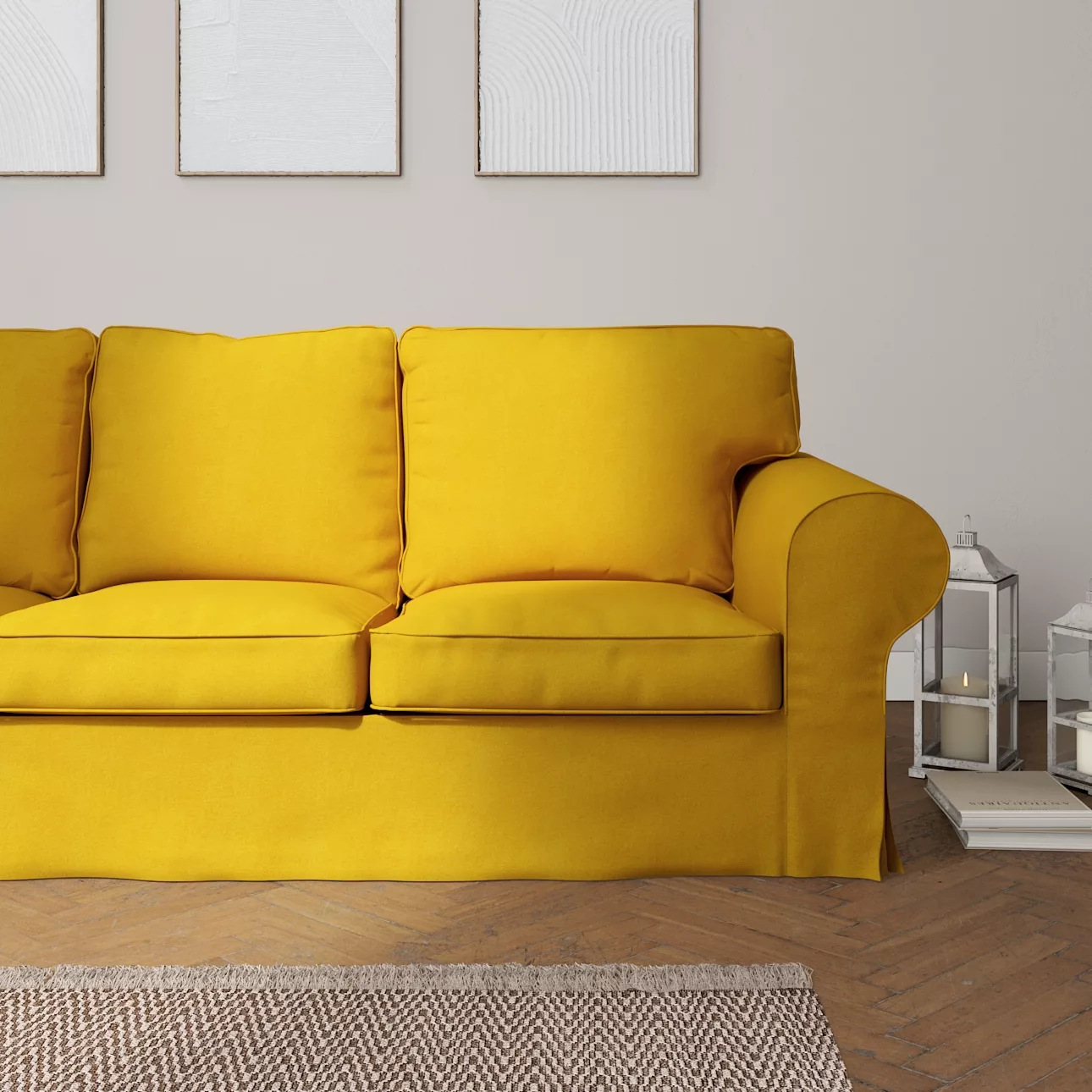 Bezug für Ektorp 3-Sitzer Schlafsofa, neues Modell (2013), senffarbe, 40cm günstig online kaufen