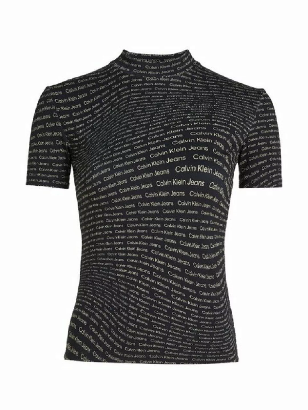 Calvin Klein Jeans Stehkragenshirt AOP RIB TEE mit Logoschriftzug günstig online kaufen