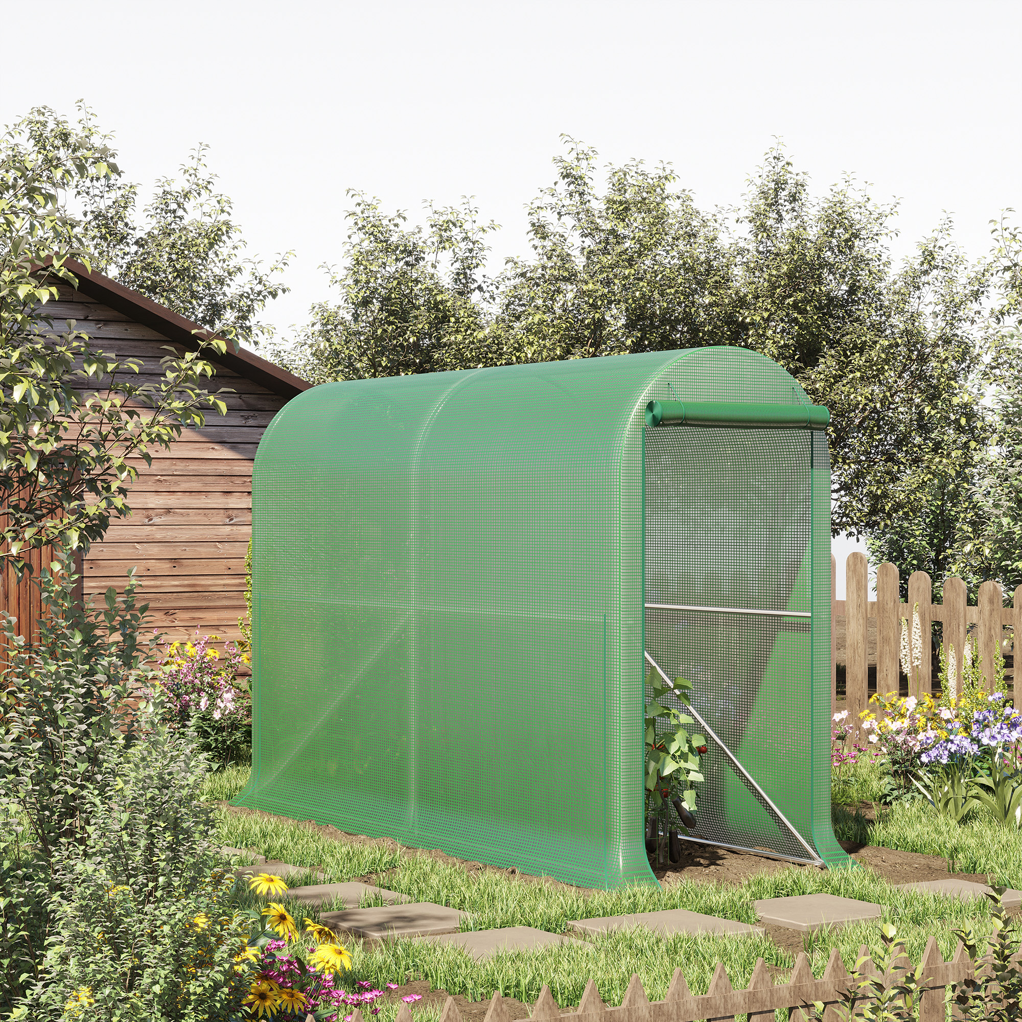 Outsunny Gewächshaus PE, Balkongewächshaus, verstärkte Plane 140 g/m², pulv günstig online kaufen