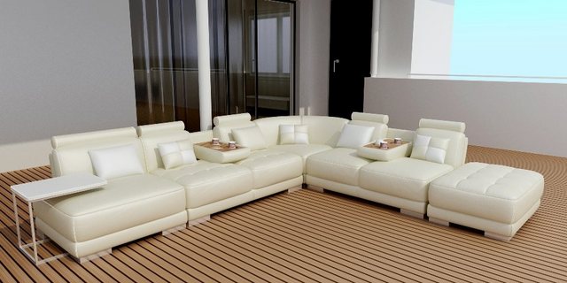 JVmoebel Ecksofa Beiges Ecksofa luxuriöses Design moderne Couch Neu, Made i günstig online kaufen