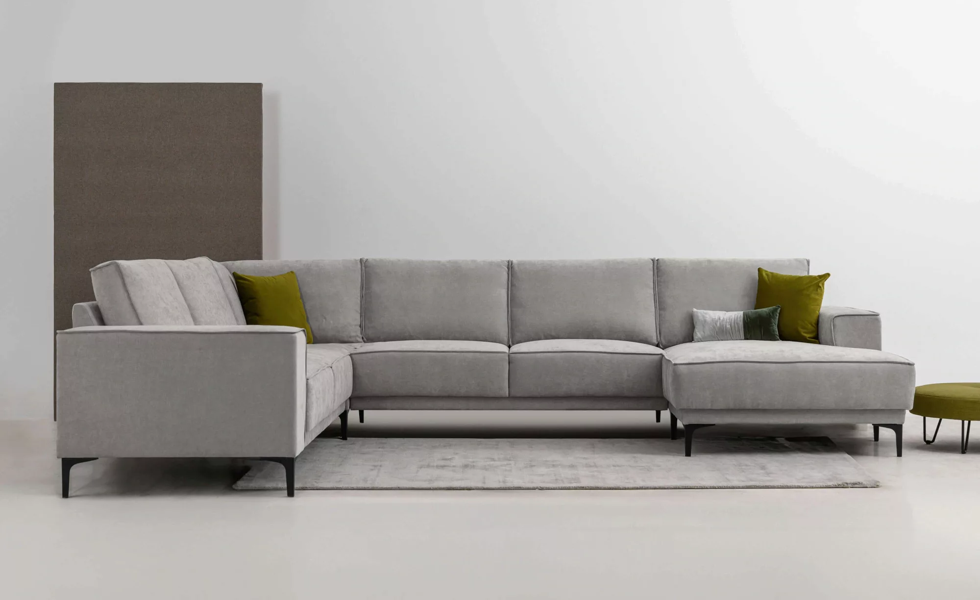Places of Style Wohnlandschaft "XXL Sofa Oland, Struktur, Flachgewebe, Luxu günstig online kaufen