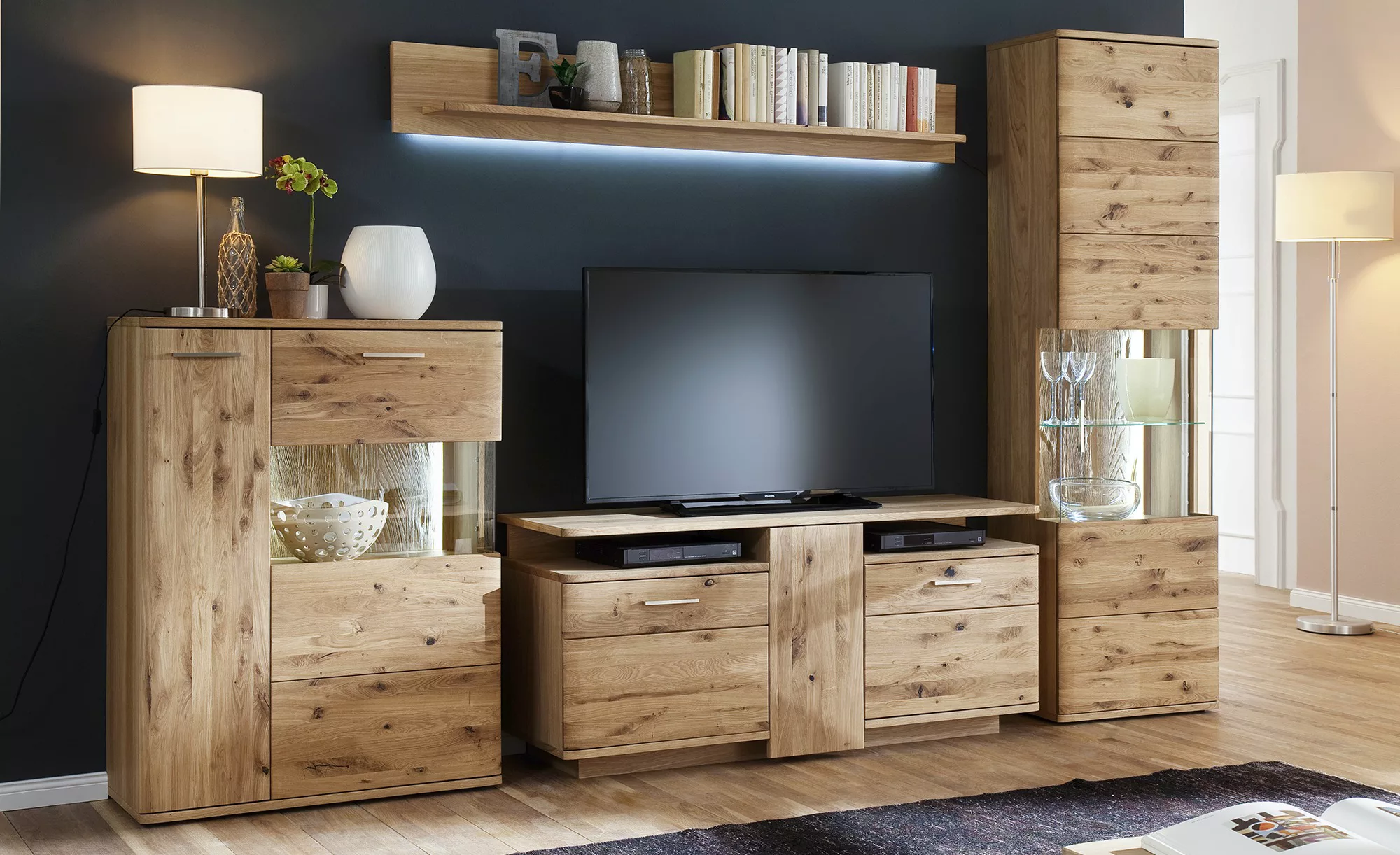 Woodford Wohnwand  Astoria ¦ holzfarben ¦ Maße (cm): B: 300 H: 208 T: 45 Wo günstig online kaufen