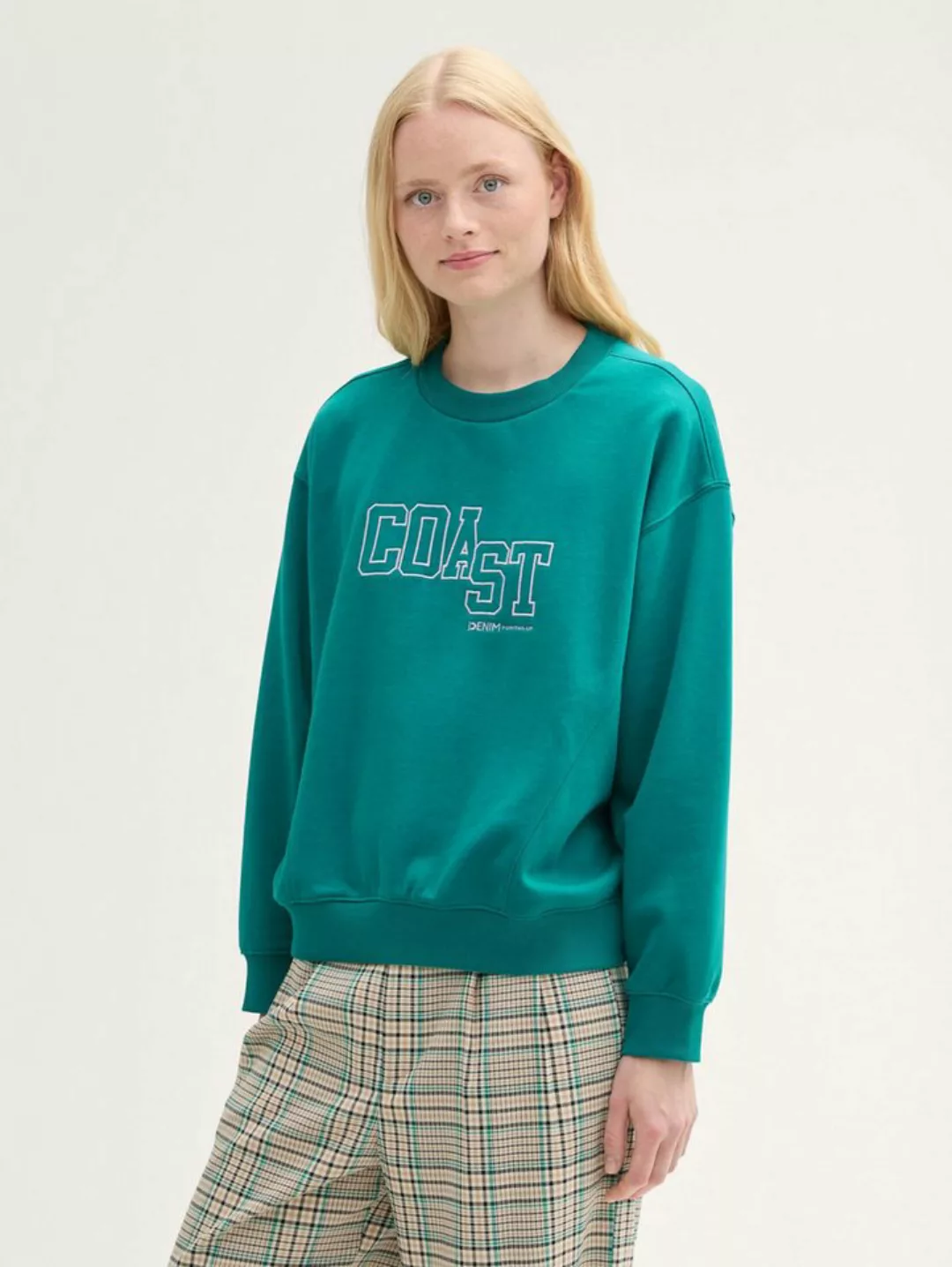 TOM TAILOR Denim Sweatshirt College Sweatshirt mit Reißverschluss günstig online kaufen