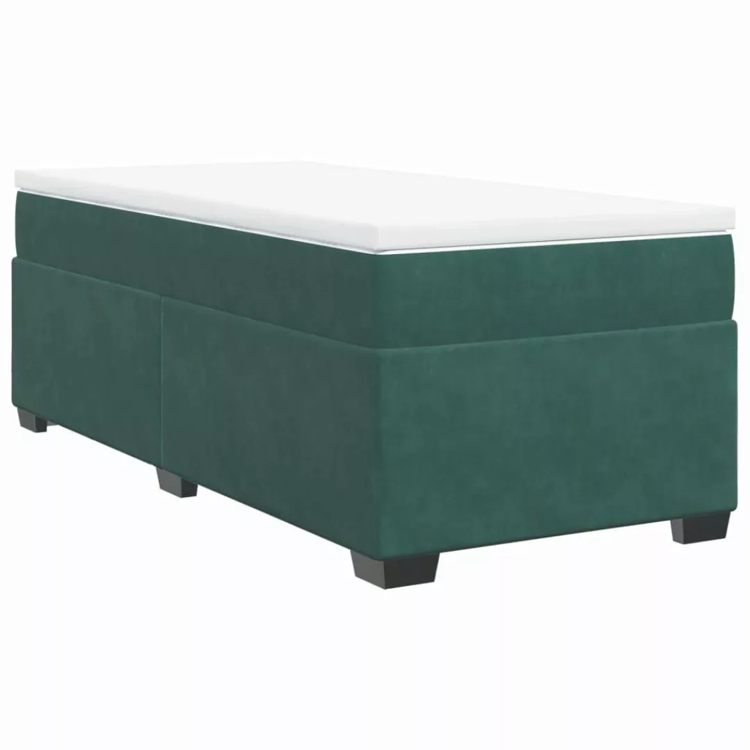 vidaXL Bett Boxspringbett mit Matratze Dunkelgrün günstig online kaufen