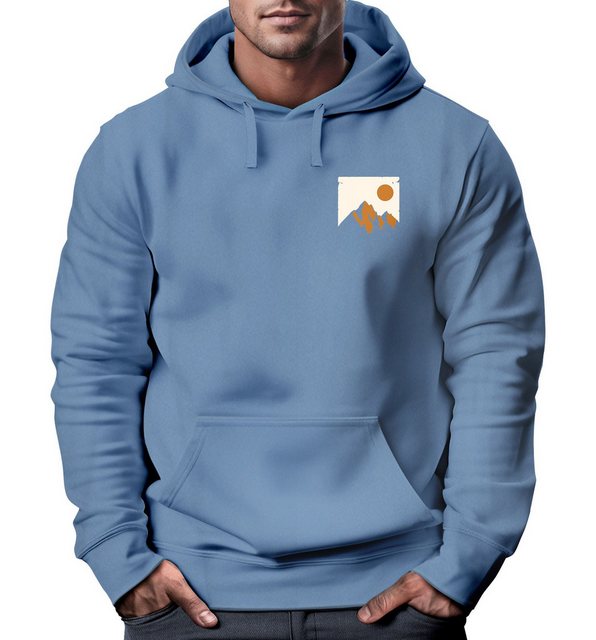 Neverless Hoodie Hoodie Herren Outdoor Adventure Kapuzenpulli Brustlogo Nat günstig online kaufen