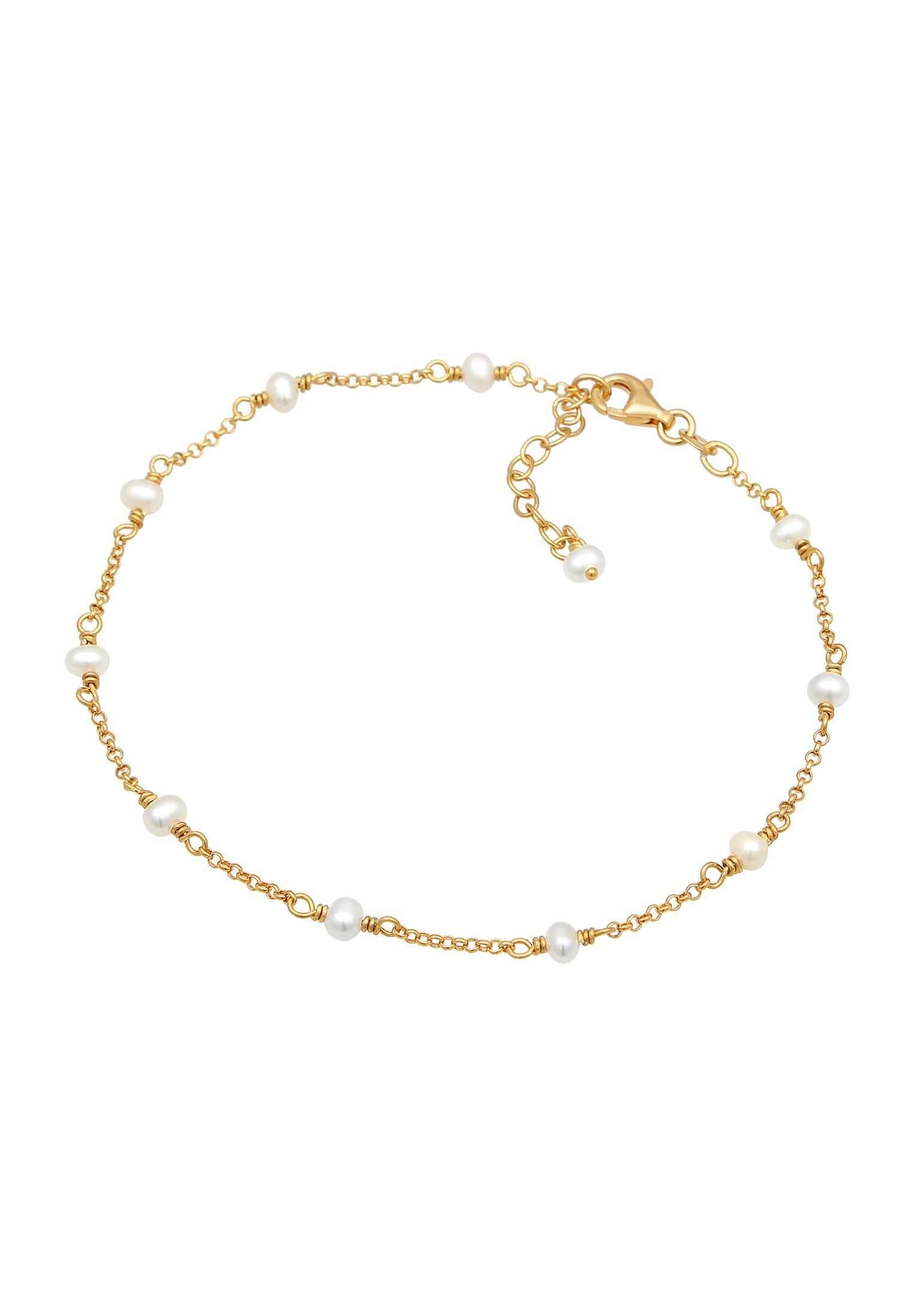 Elli Fußkette Fußkette mit Süßwasserzuchtperle 925 günstig online kaufen