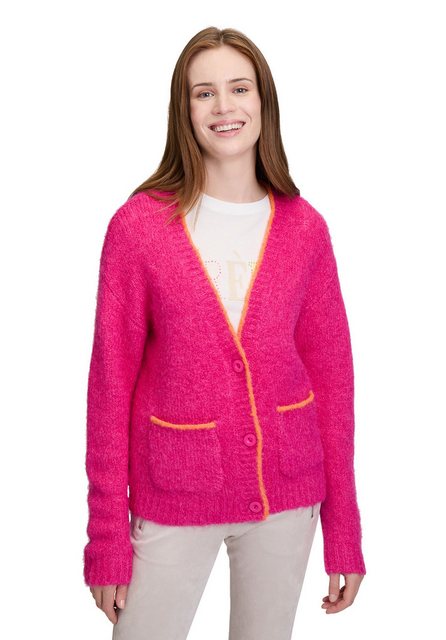 Cartoon Strickjacke Cartoon Strick-Cardigan mit V-Ausschnitt (1-tlg) Rippbü günstig online kaufen