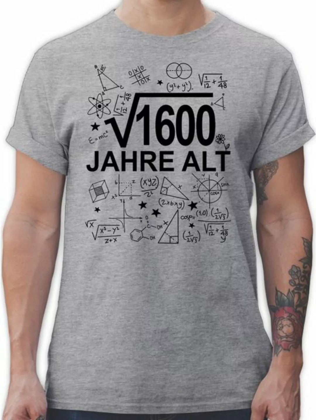 Shirtracer T-Shirt (Wurzel 1600) Vierzig Jahre alt schwarz 40. Geburtstag günstig online kaufen