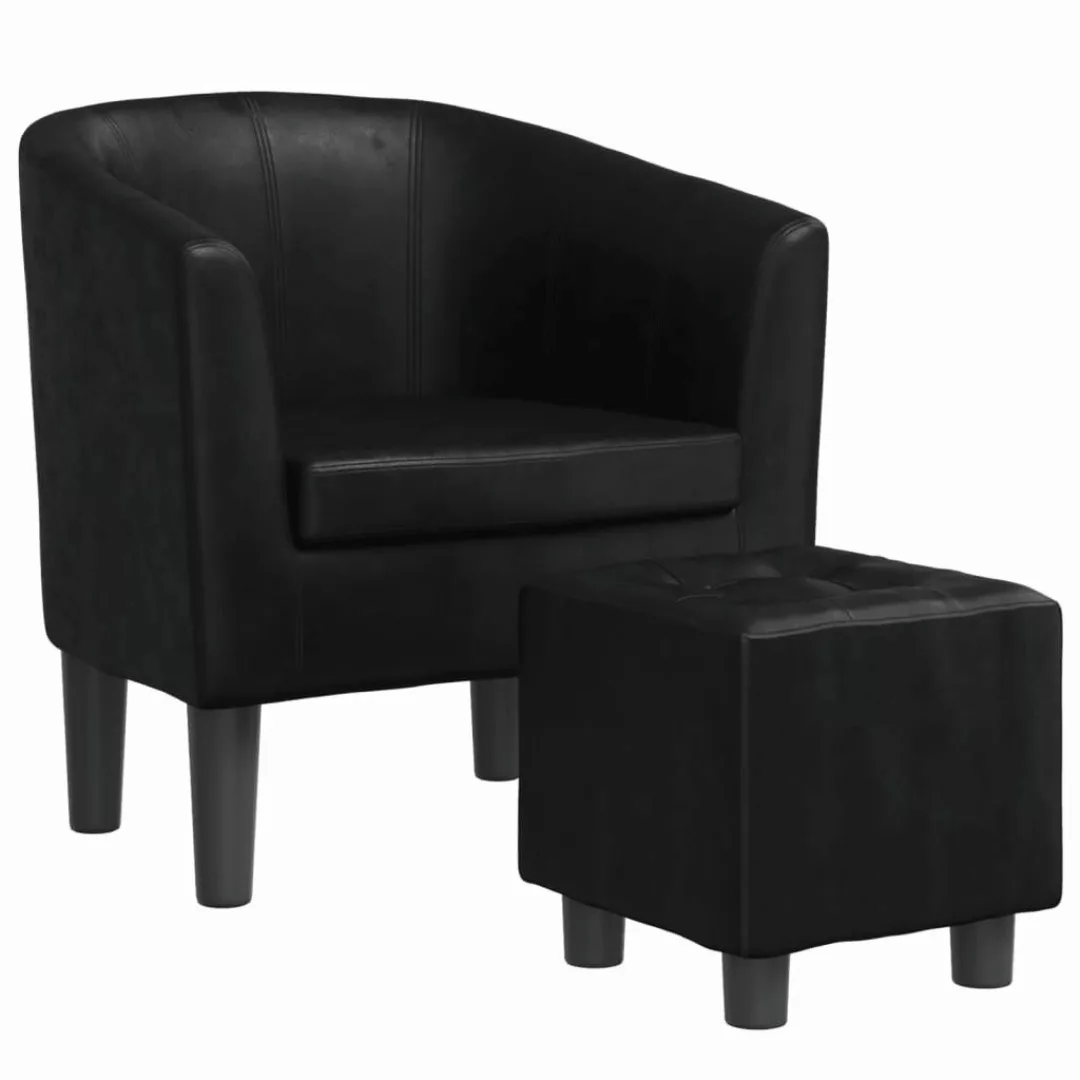 vidaXL Sessel Clubsessel mit Fußhocker Schwarz günstig online kaufen