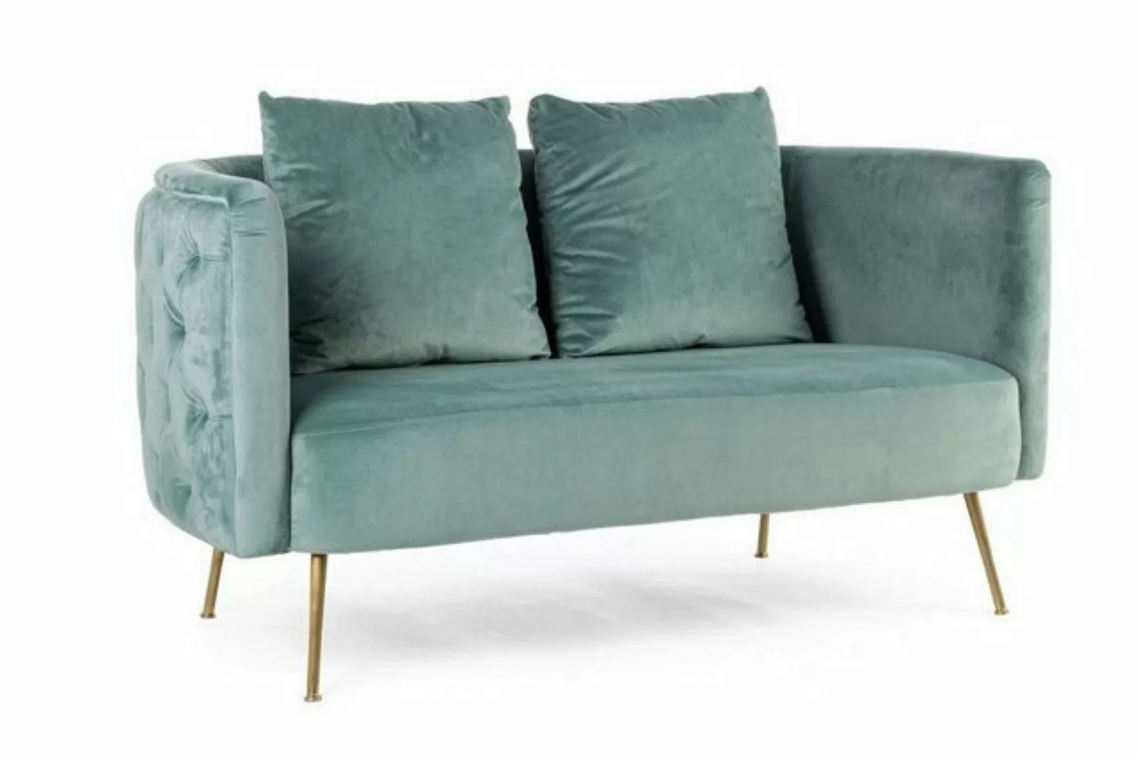 Natur24 Sofa Sofa Tenbury 144x79,5x77cm Eschenholz Türkis Sofa Couch Polste günstig online kaufen