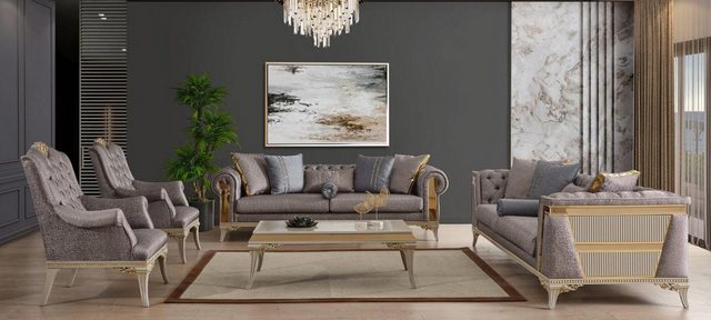 Xlmoebel Sofa Elegante Chesterfield Sofa-Set mit drei Sitzen und Sessel in günstig online kaufen