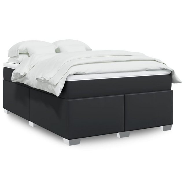 vidaXL Boxspringbett, Boxspringbett mit Matratze Schwarz 140x190 cm Kunstle günstig online kaufen