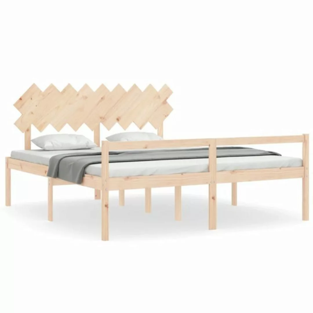 furnicato Bett Seniorenbett mit Kopfteil Super Kingsize Massivholz günstig online kaufen