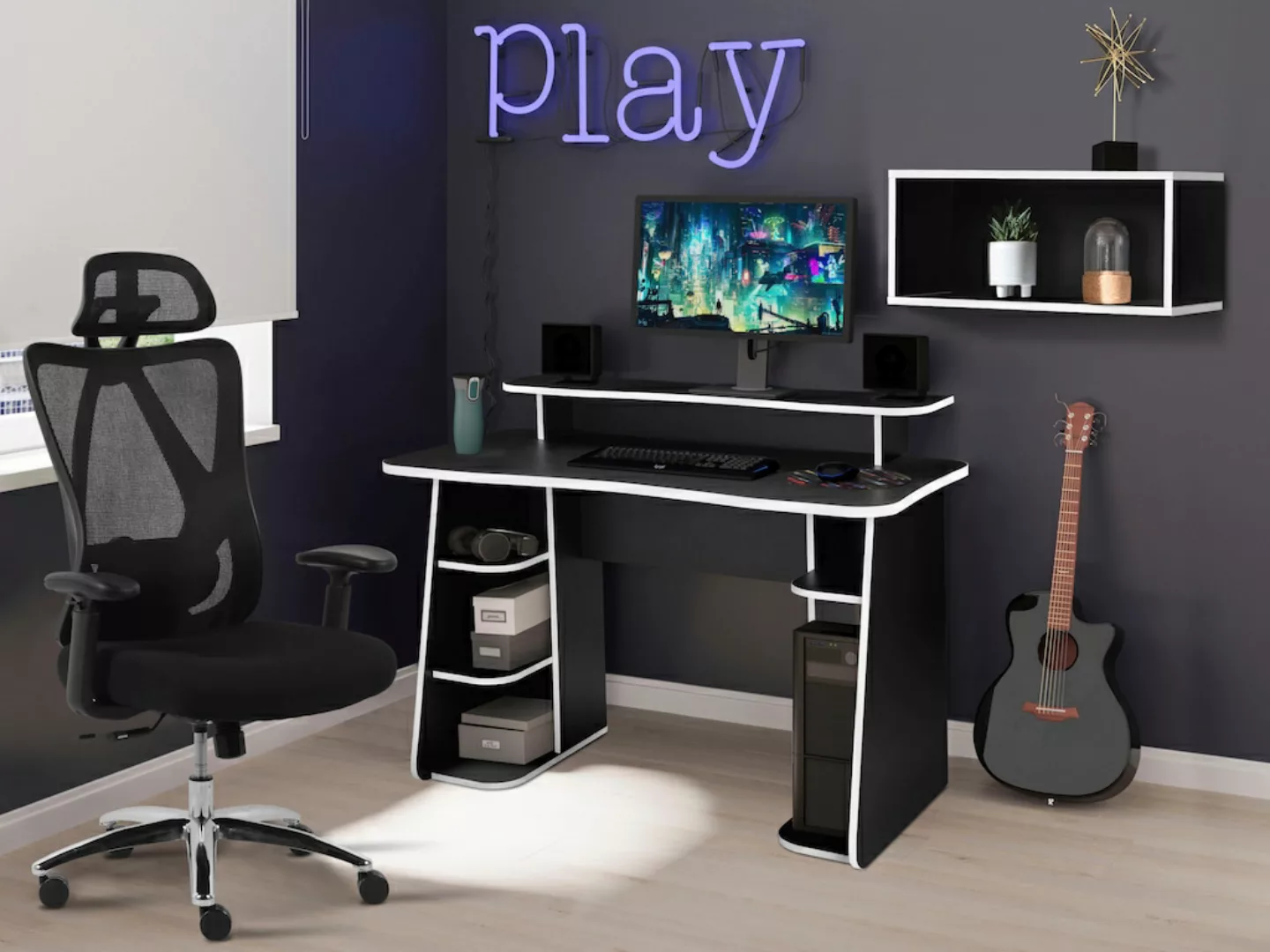 INOSIGN Gamingtisch "GAME", Computertisch, Towerfach, Monitoraufsatz günstig online kaufen