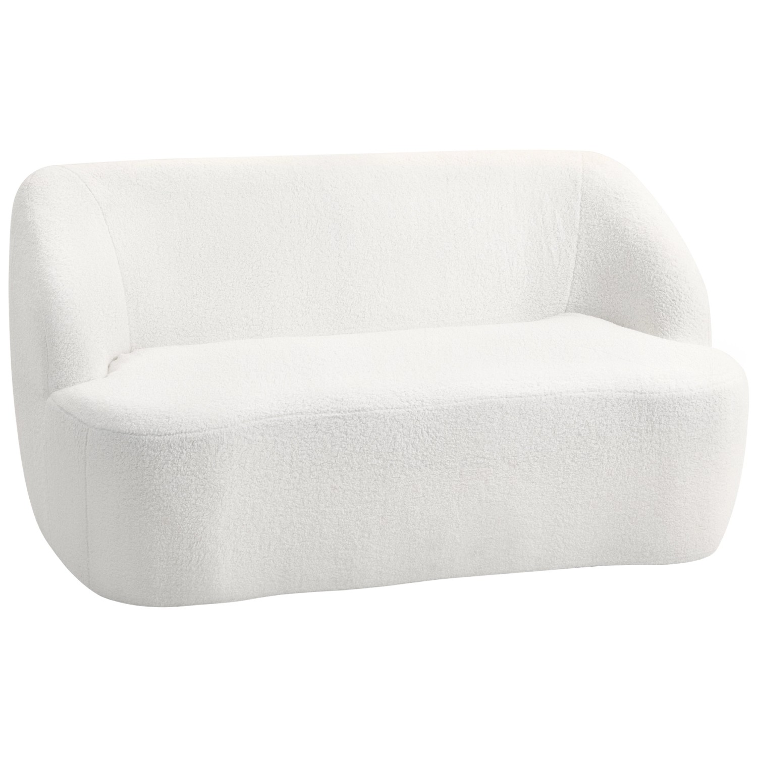 HOMCOM Sofa 2-Sitzer 142 cm Couch Polstersofa für Wohnzimmer Cremeweiß günstig online kaufen