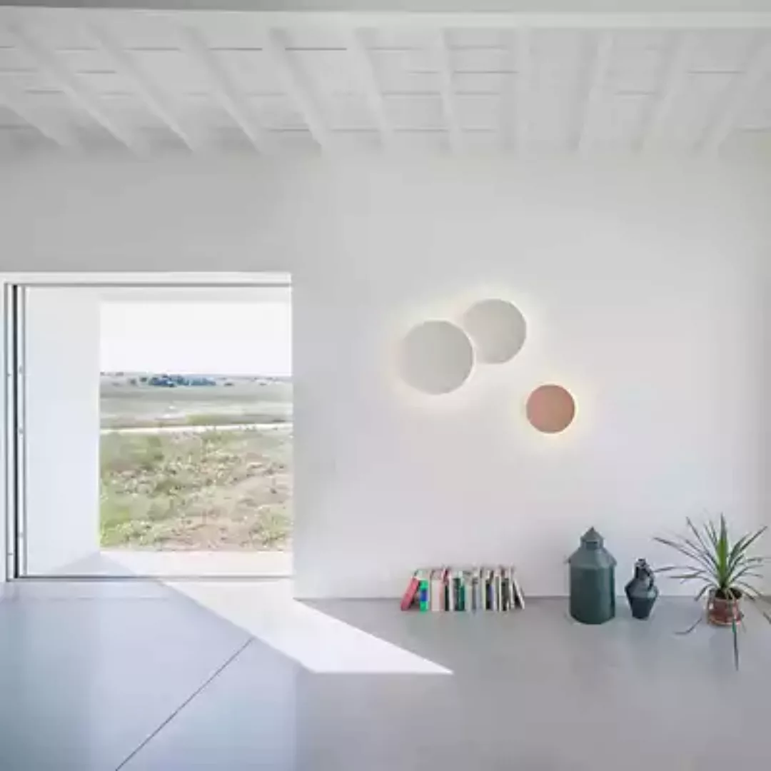 Vibia Puck Wall Art Wandleuchte LED 2-flammig, grau - Triac - L2 - ø45/ø40 günstig online kaufen