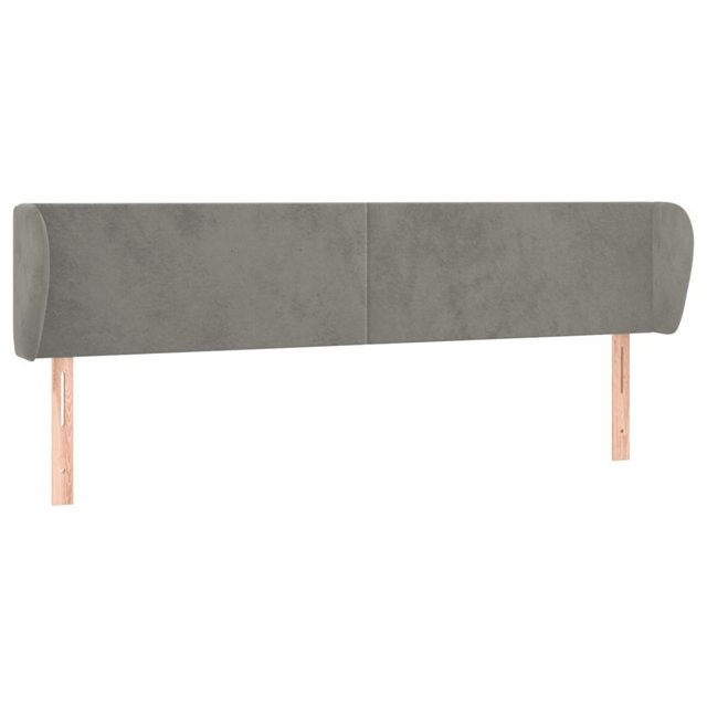 vidaXL Bett, Kopfteil mit Ohren Hellgrau 183x23x78/88 cm Samt günstig online kaufen