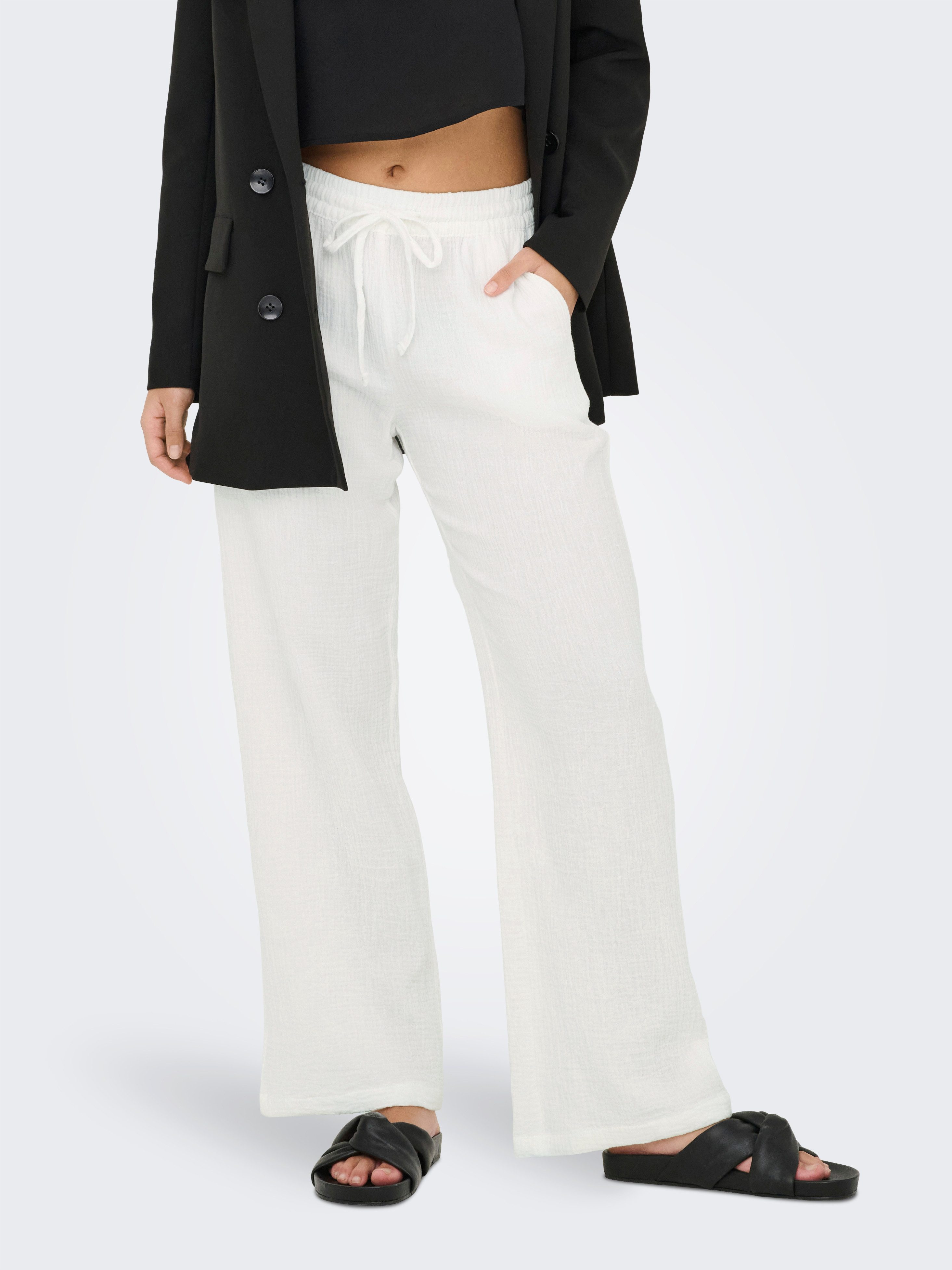 JDY Schlupfhose "JDYTHEIS LIFE WIDE PANT WVN NOOS", Sommerhose, aus Musseli günstig online kaufen