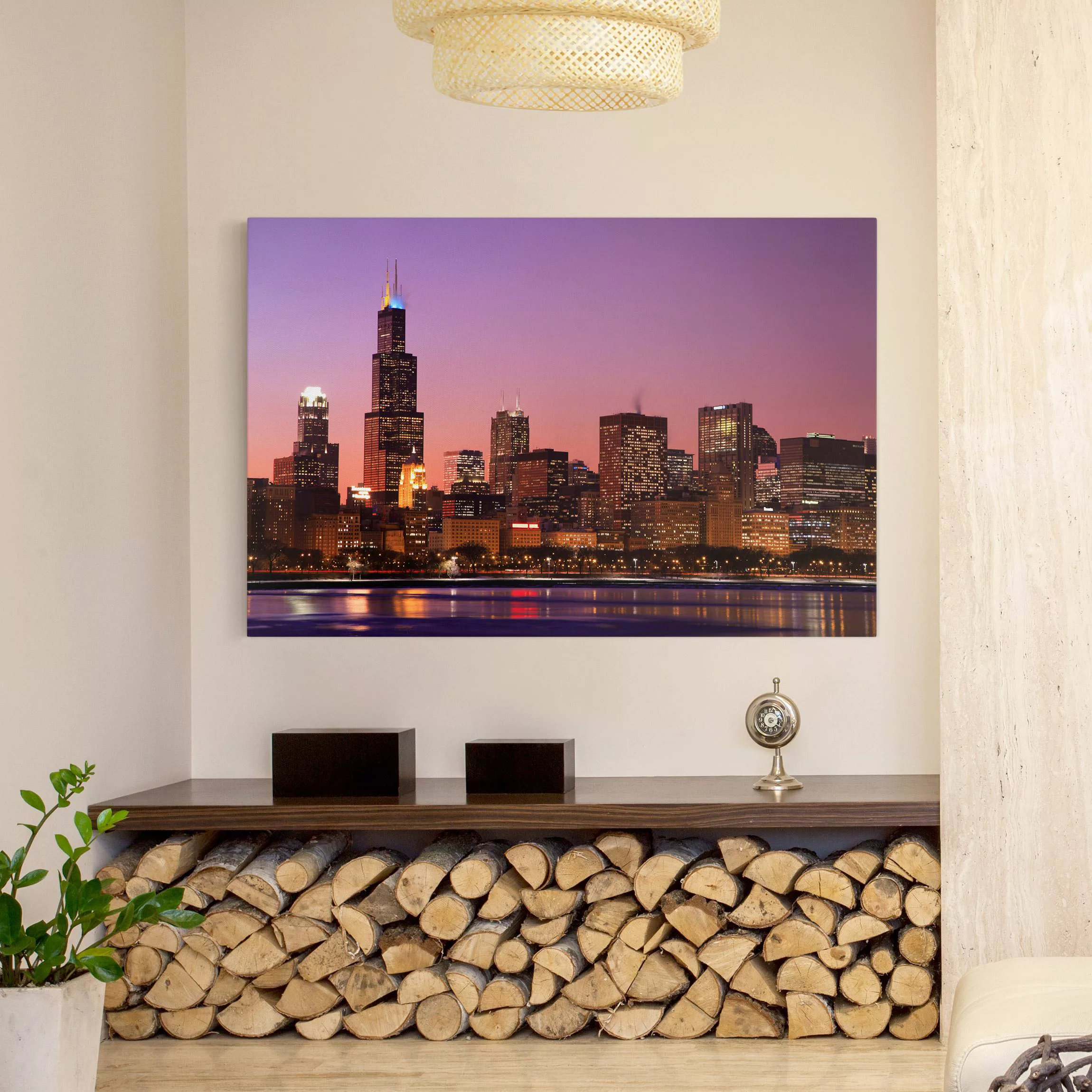 Leinwandbild Architektur & Skyline - Querformat Chicago Skyline günstig online kaufen