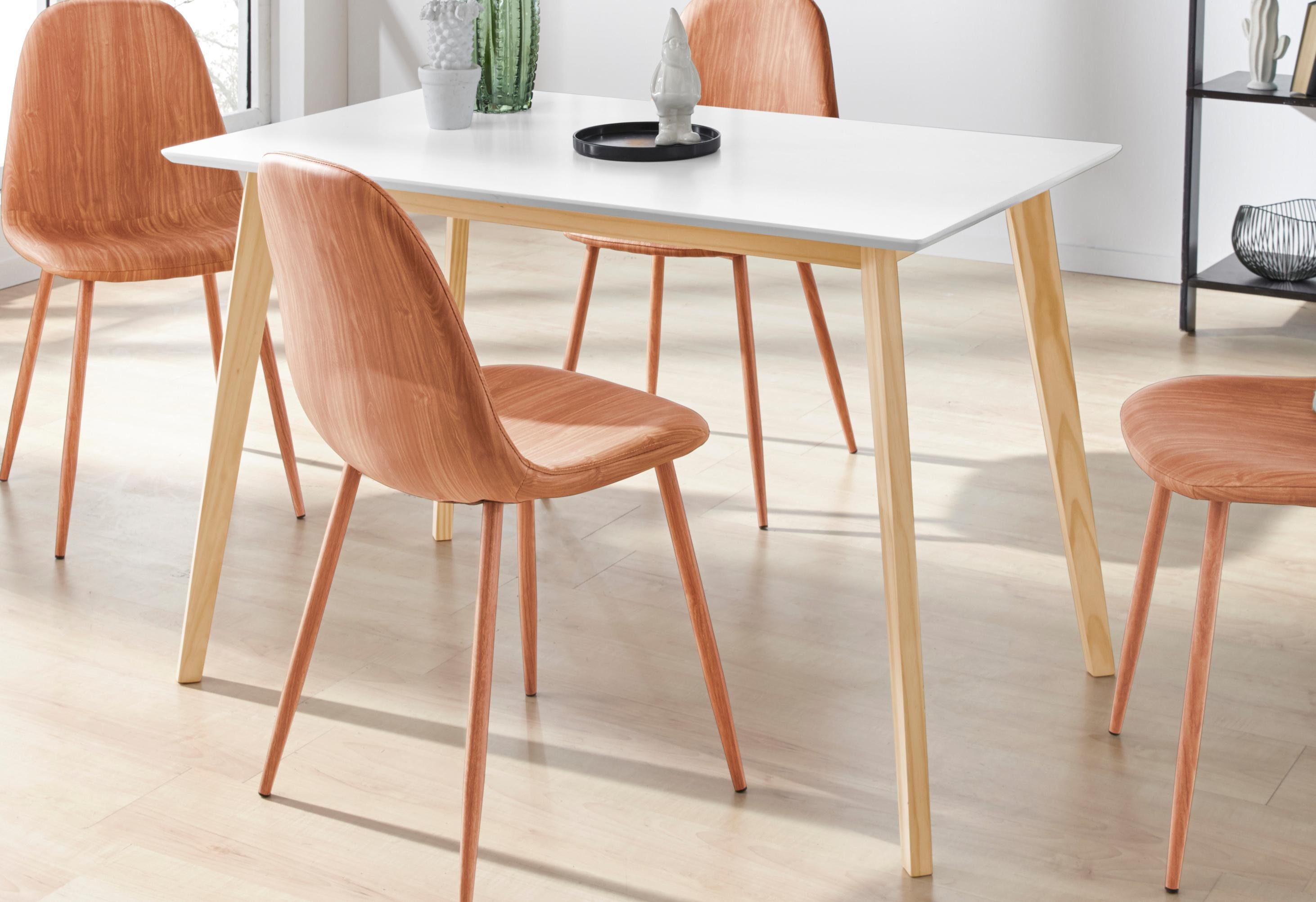 INOSIGN Esstisch "Cody", mit Beinen aus Massivholz eckige MDF-Tischplatte, günstig online kaufen