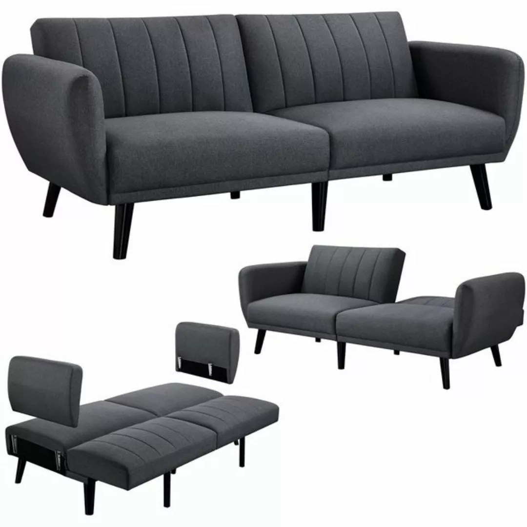 Yaheetech Schlafsofa, Klappsofa mit Schlaffunktion 3-Sitzer Sofa fürs Wohnz günstig online kaufen