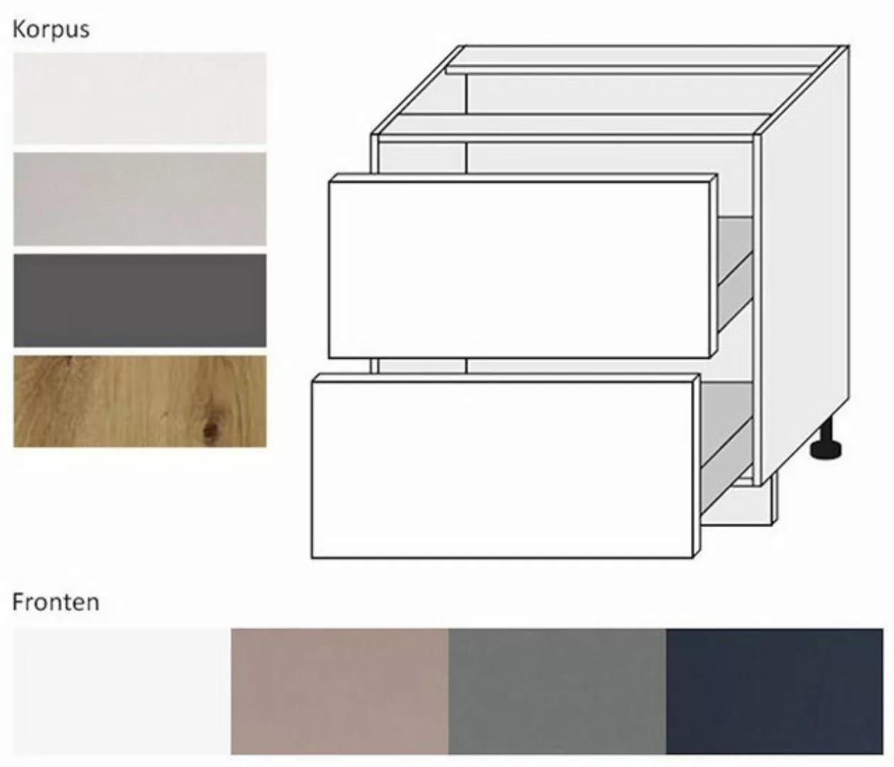 Feldmann-Wohnen Unterschrank Bonn (1-St) 80cm Front- & Korpusfarbe wählbar günstig online kaufen